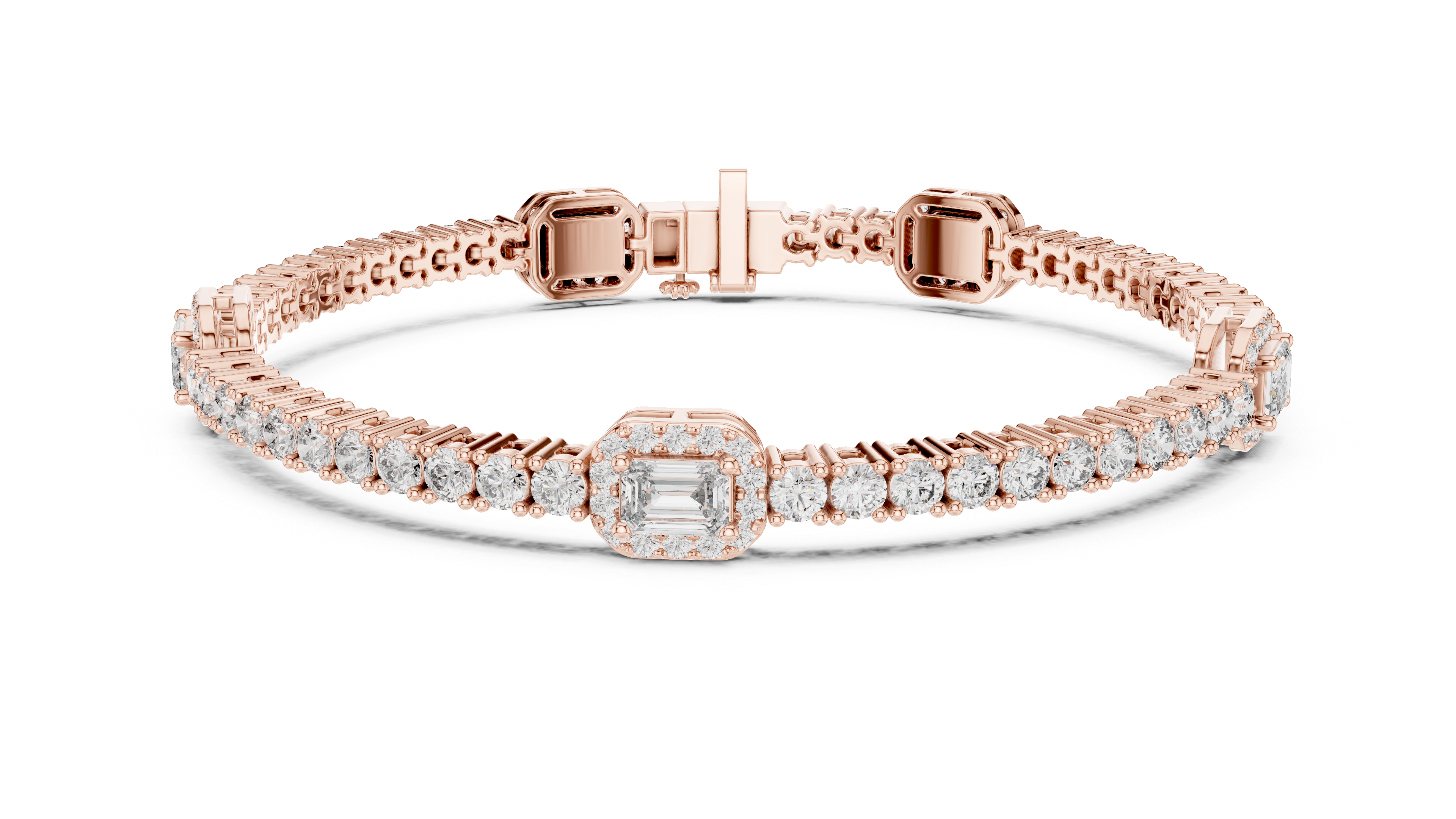 Radiant Rose Gold Diamond Bracelet