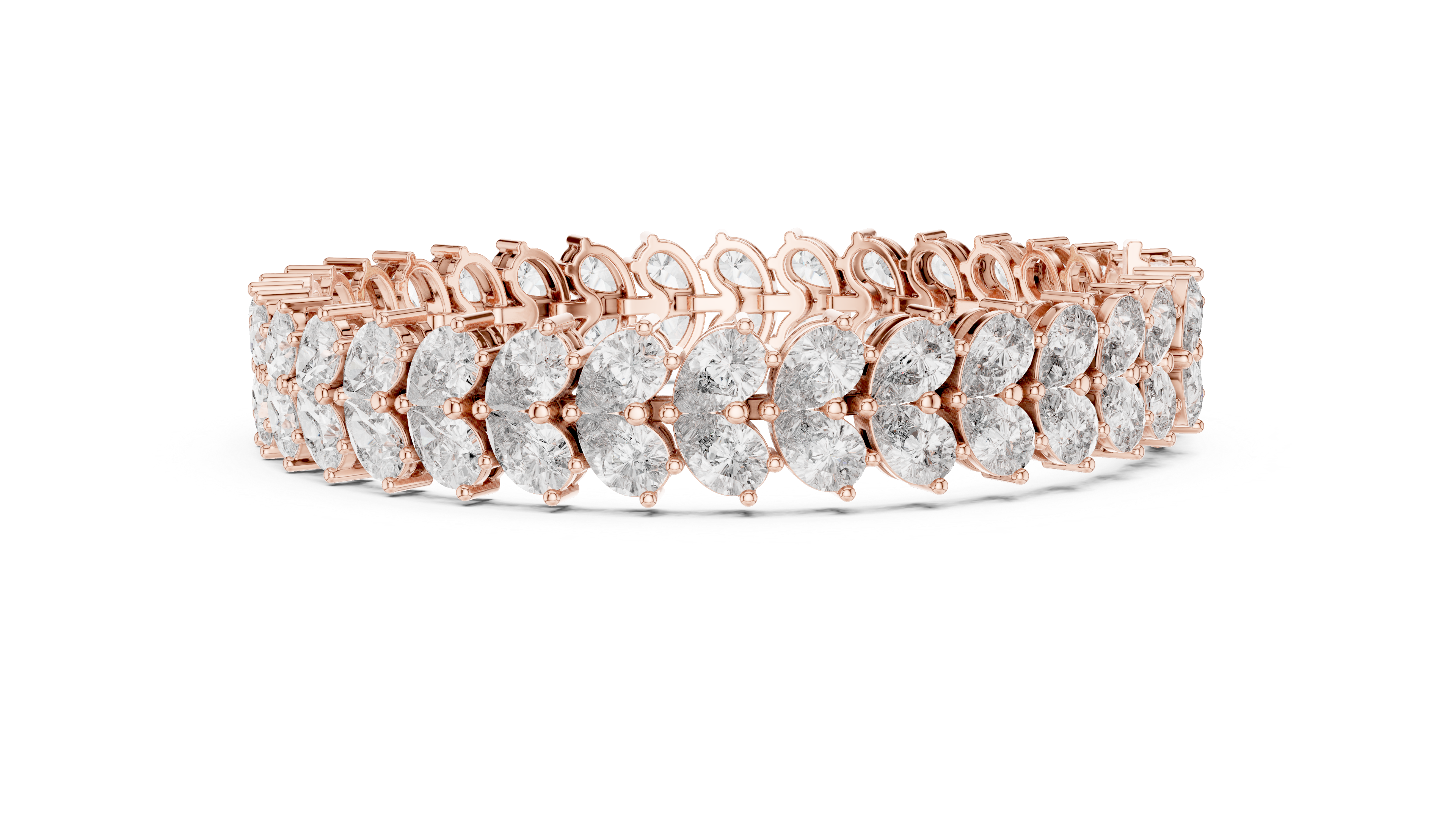 Double Row Pear-Shaped Diamond Bracelet