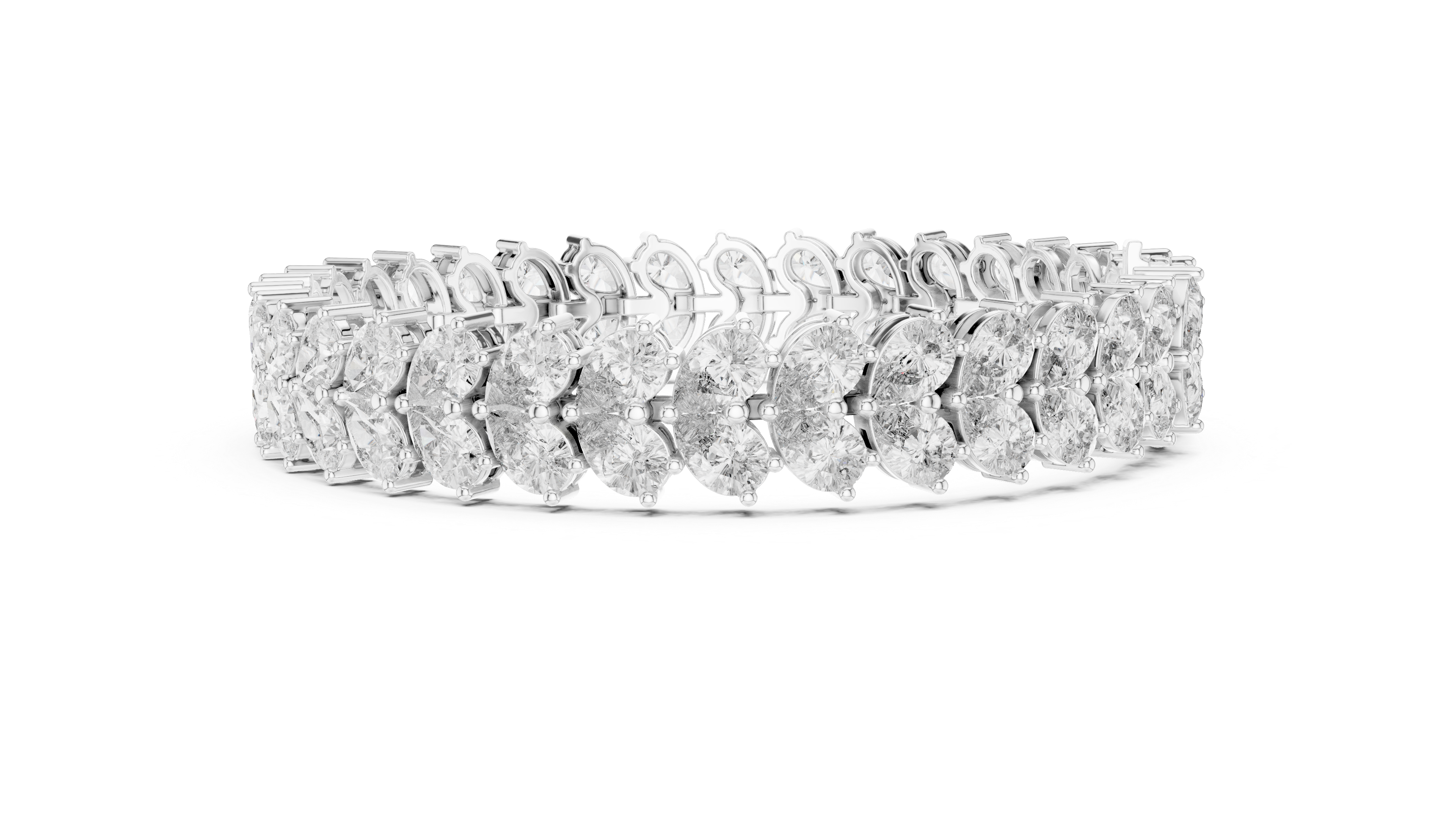 Double Row Pear-Shaped Diamond Bracelet