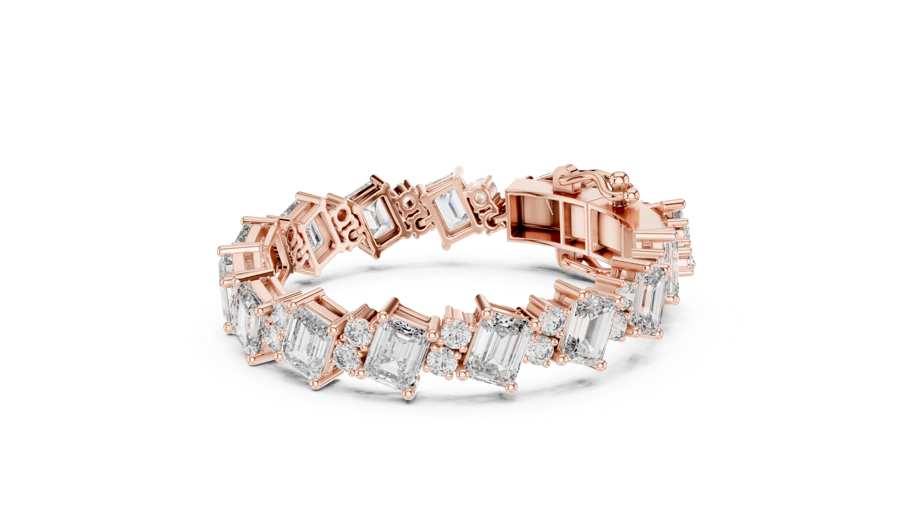 Exquisite Emerald-Cut Diamond Bracelet