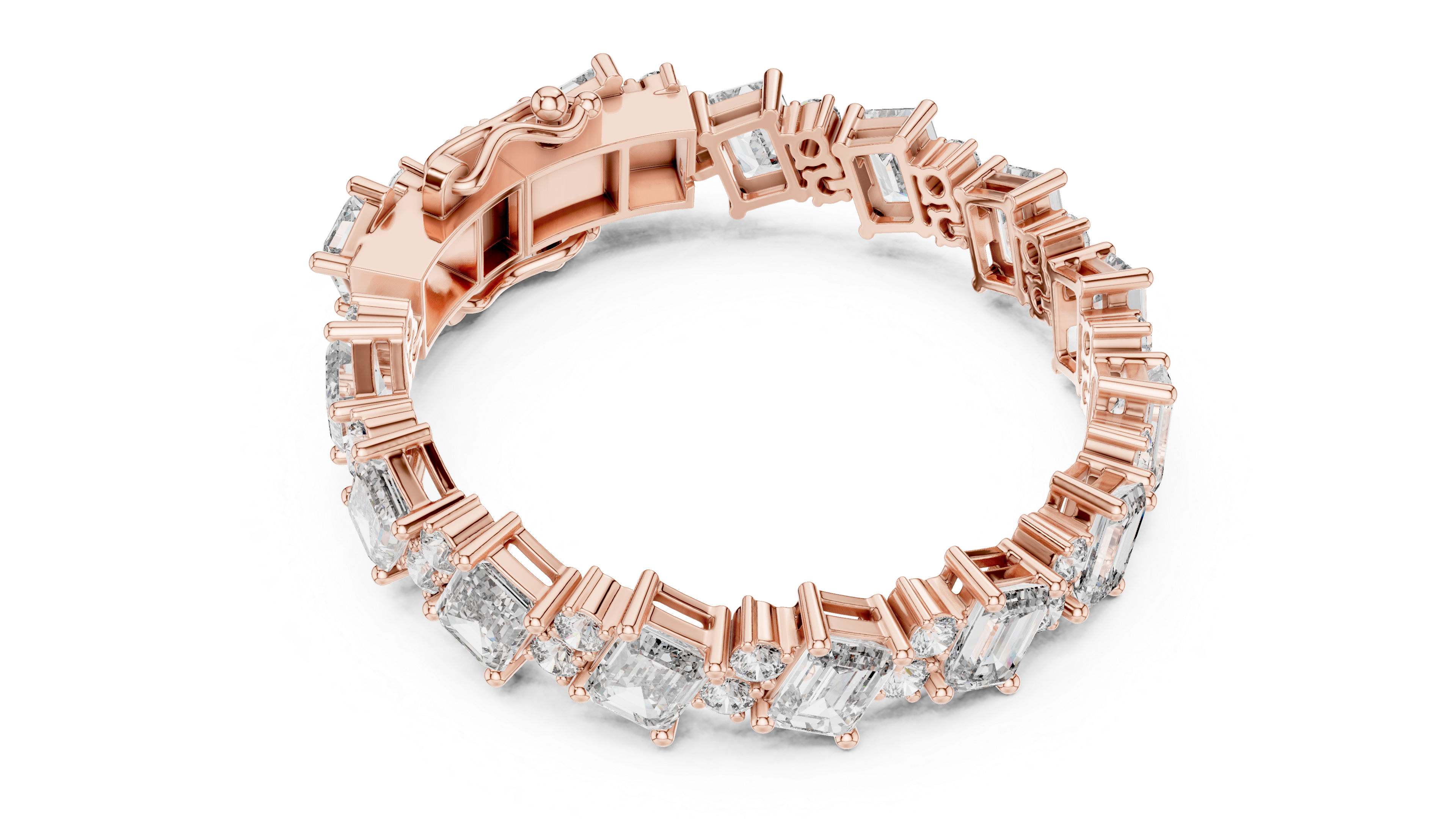 Exquisite Emerald-Cut Diamond Bracelet