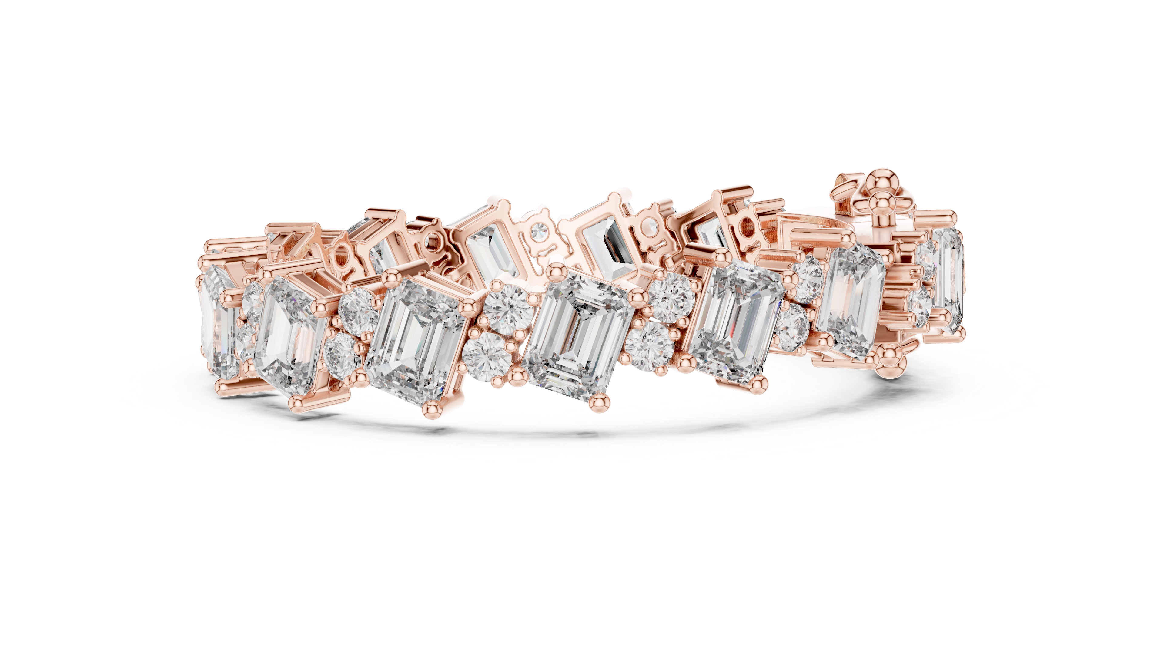 Exquisite Emerald-Cut Diamond Bracelet