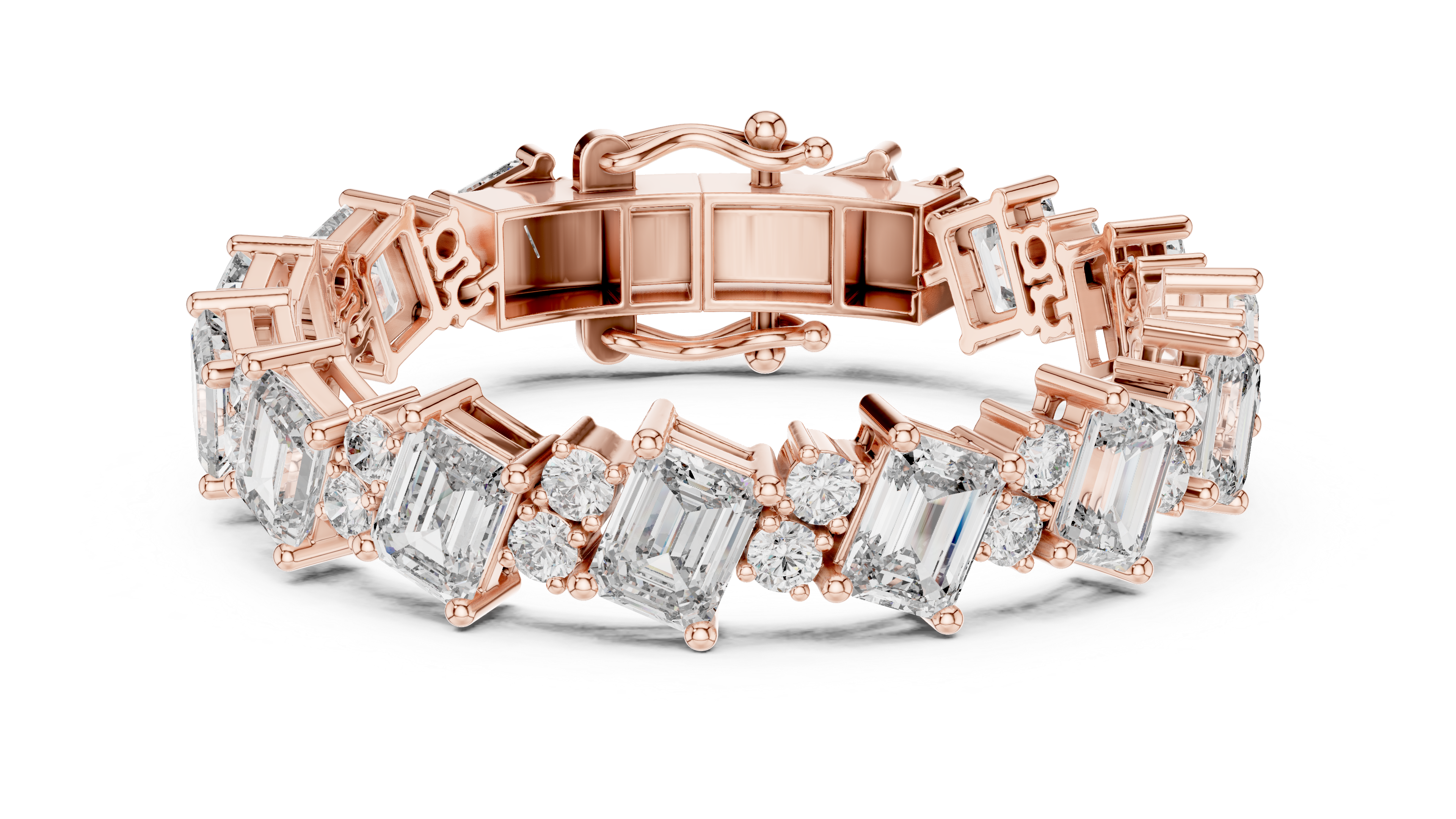 Exquisite Emerald-Cut Diamond Bracelet