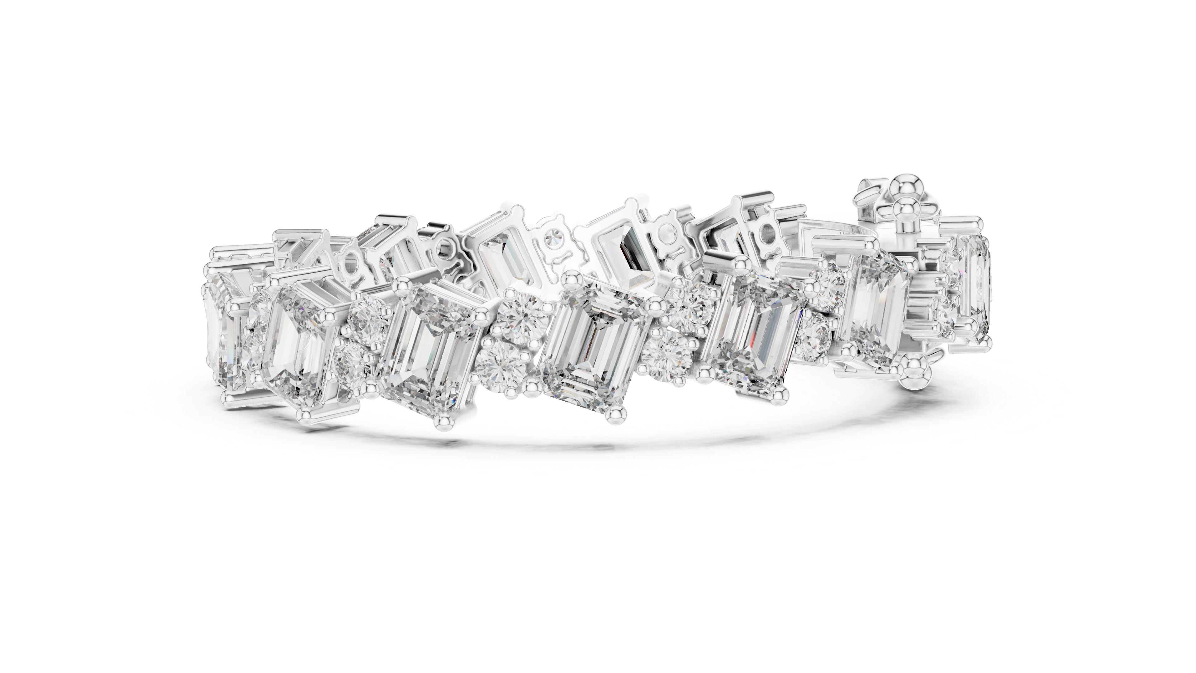 Exquisite Emerald-Cut Diamond Bracelet