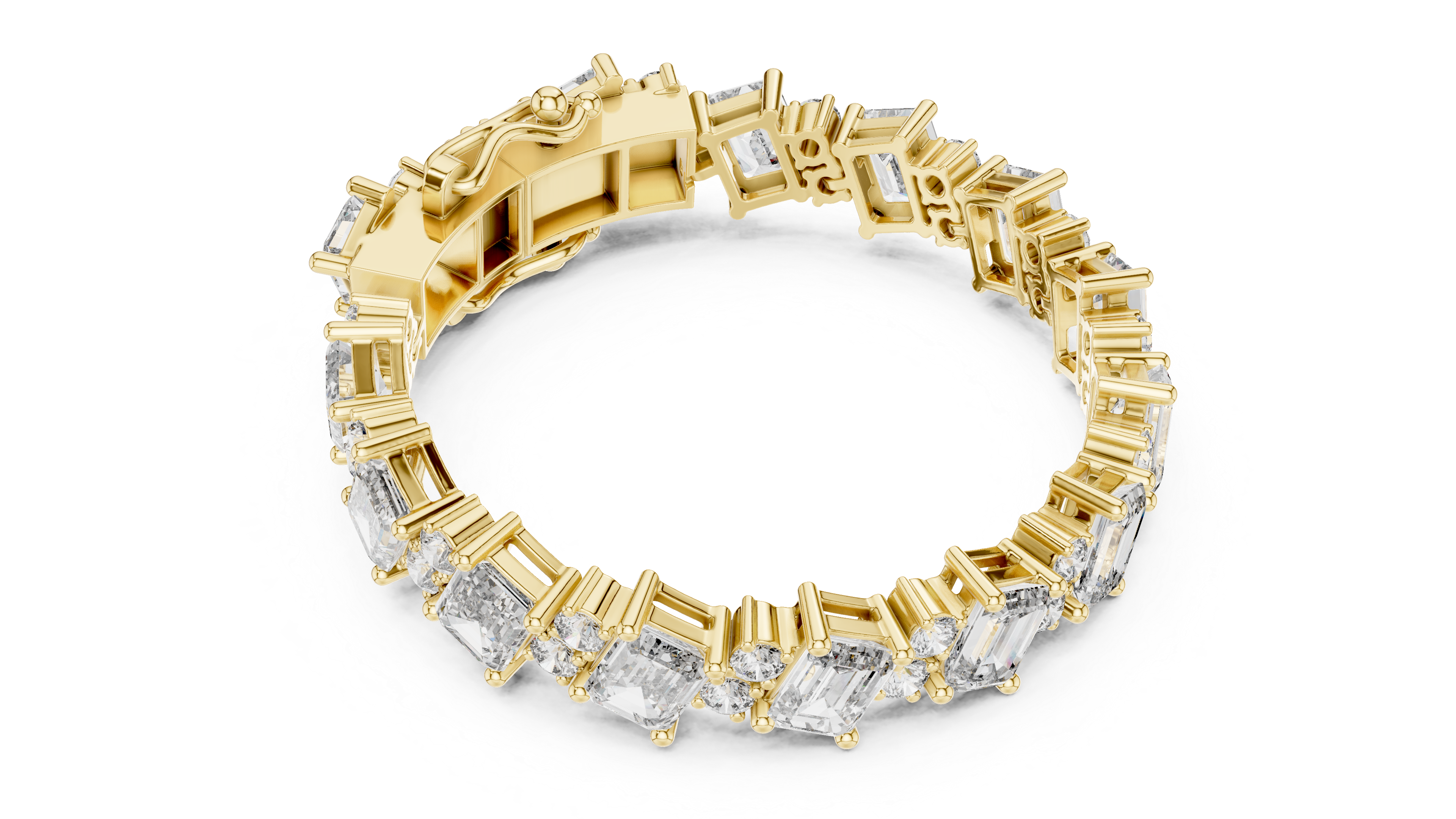 Exquisite Emerald-Cut Diamond Bracelet