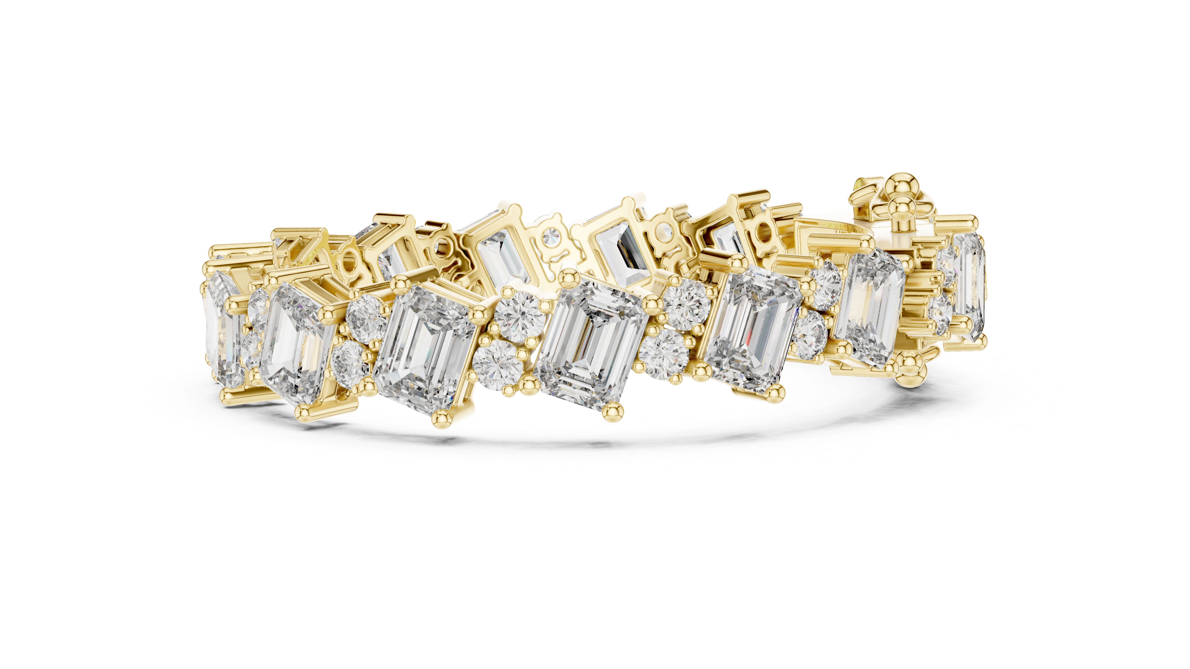 Exquisite Emerald-Cut Diamond Bracelet