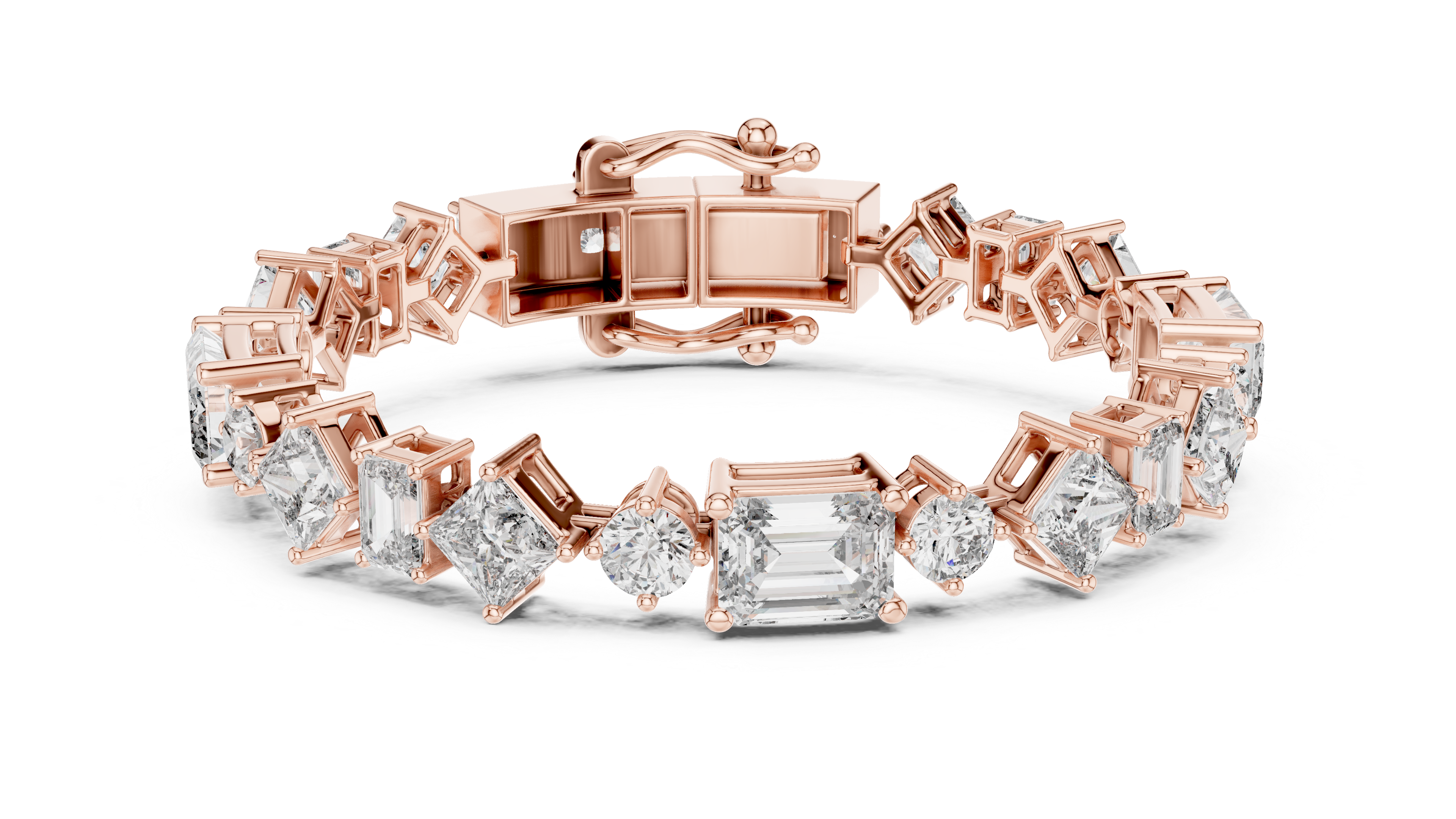 Refined with Emerald, Asscher, and Round Cut Diamonds