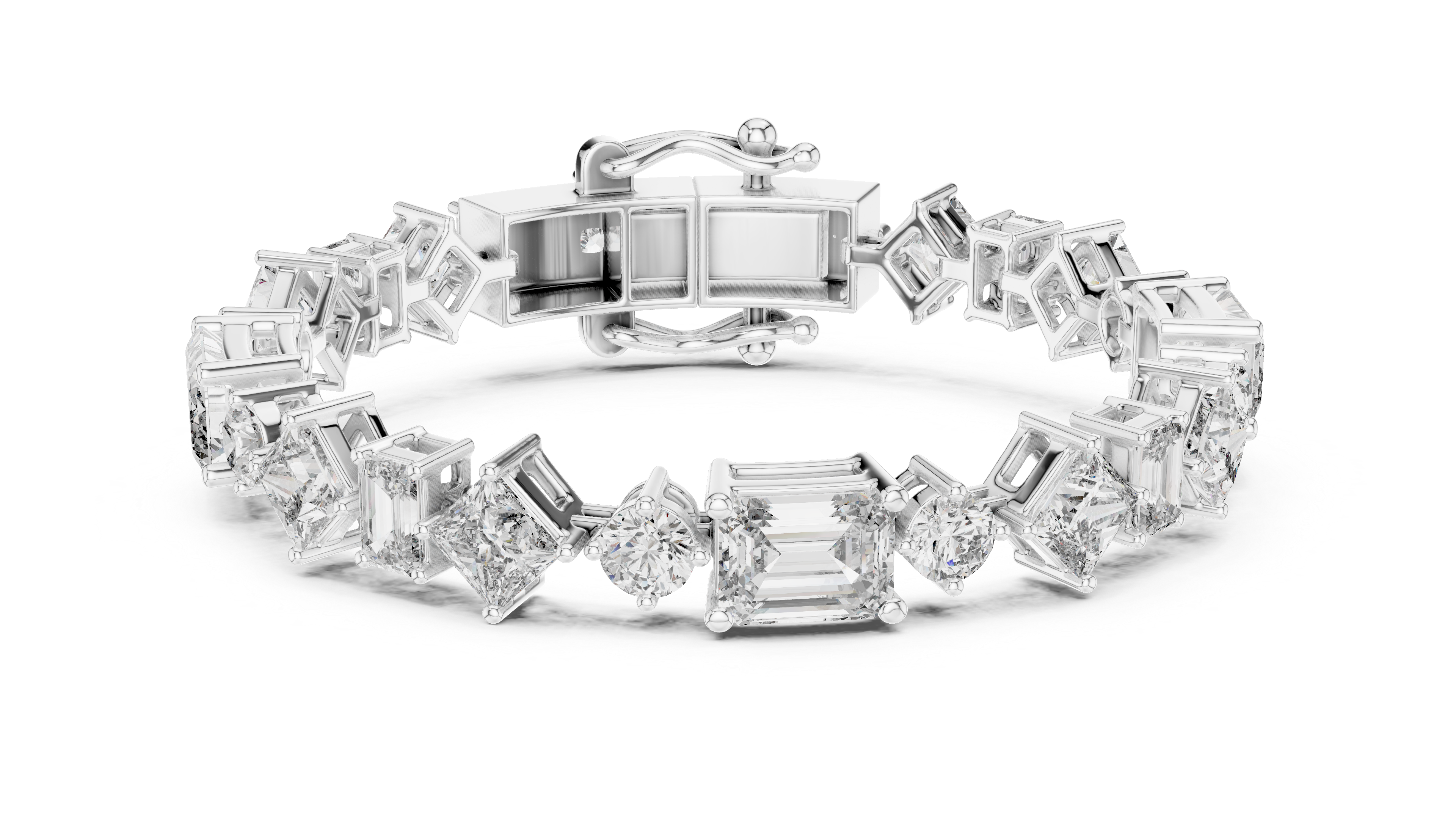 Refined with Emerald, Asscher, and Round Cut Diamonds