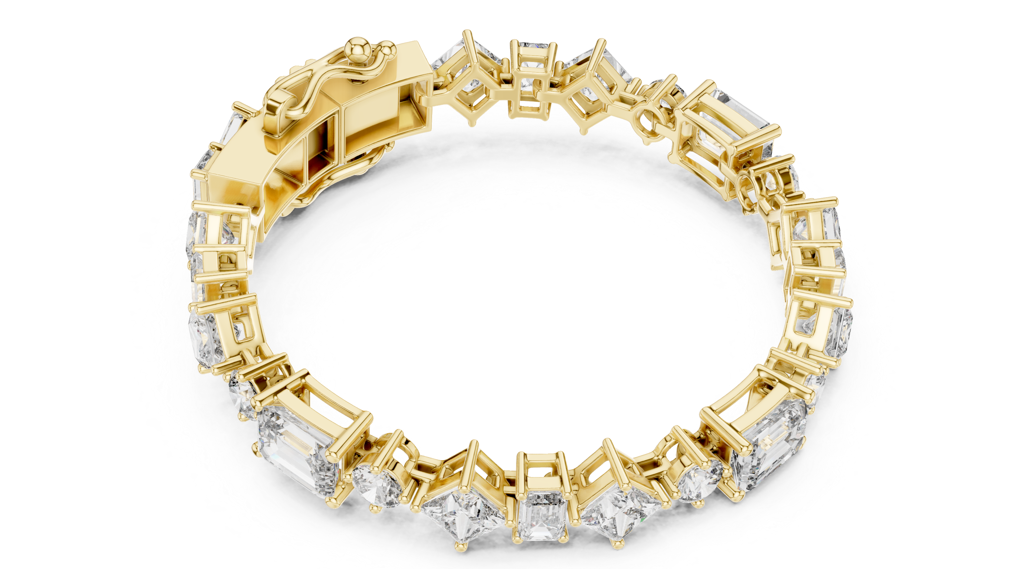 Refined with Emerald, Asscher, and Round Cut Diamonds