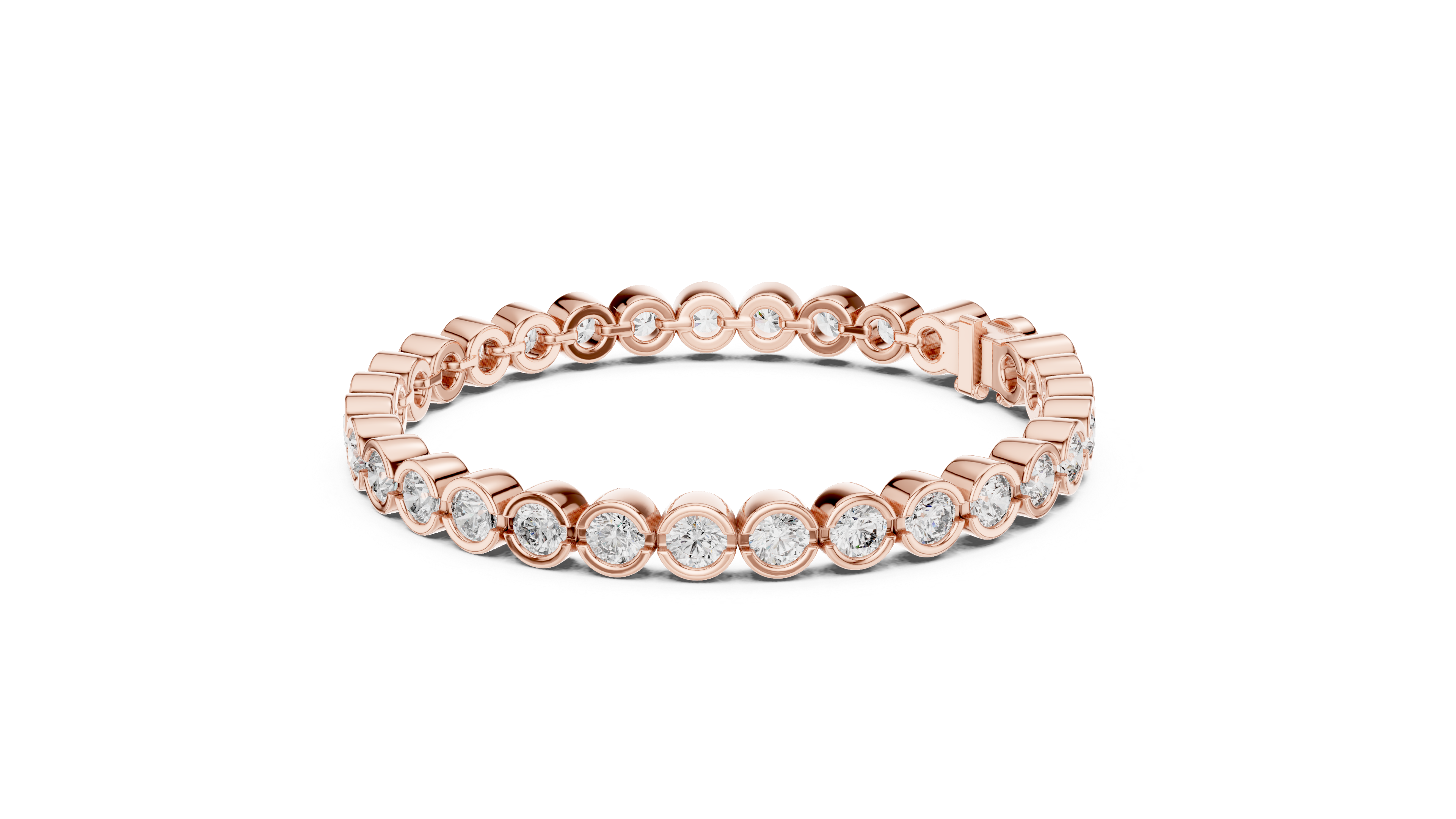 Bracelet with Bezel-Set Round Diamonds for Timeless Elegance