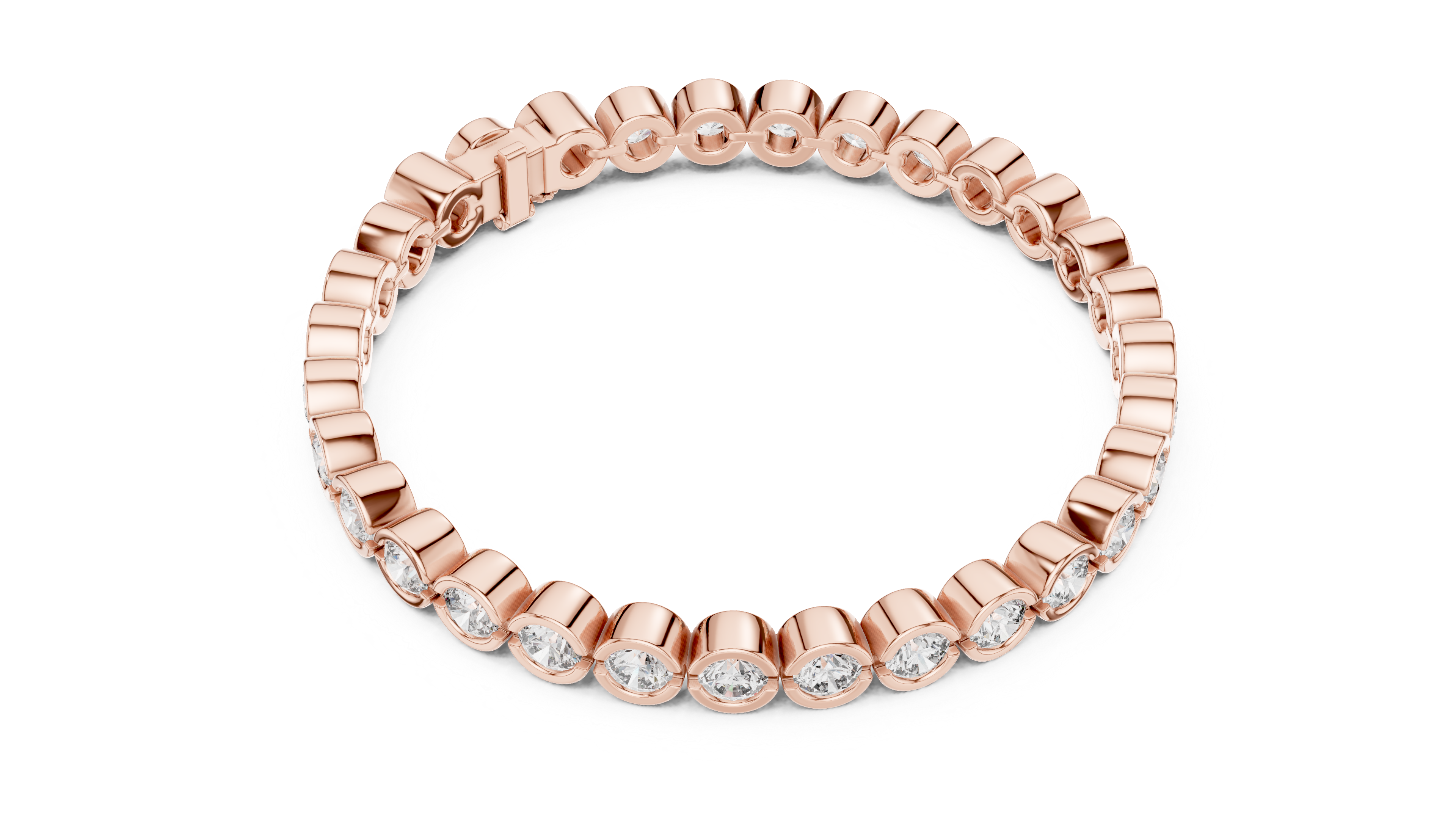 Bracelet with Bezel-Set Round Diamonds for Timeless Elegance