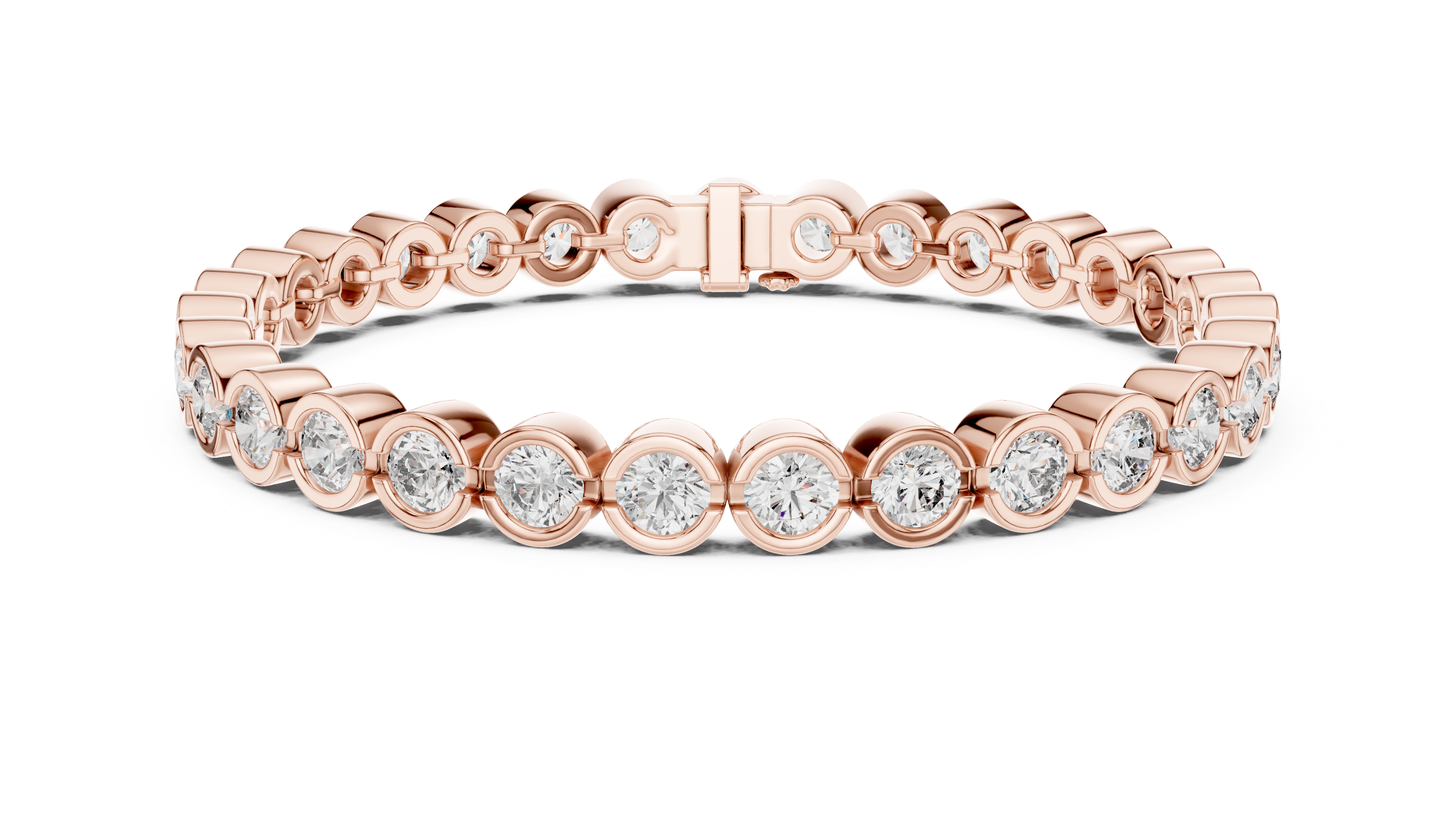 Bracelet with Bezel-Set Round Diamonds for Timeless Elegance