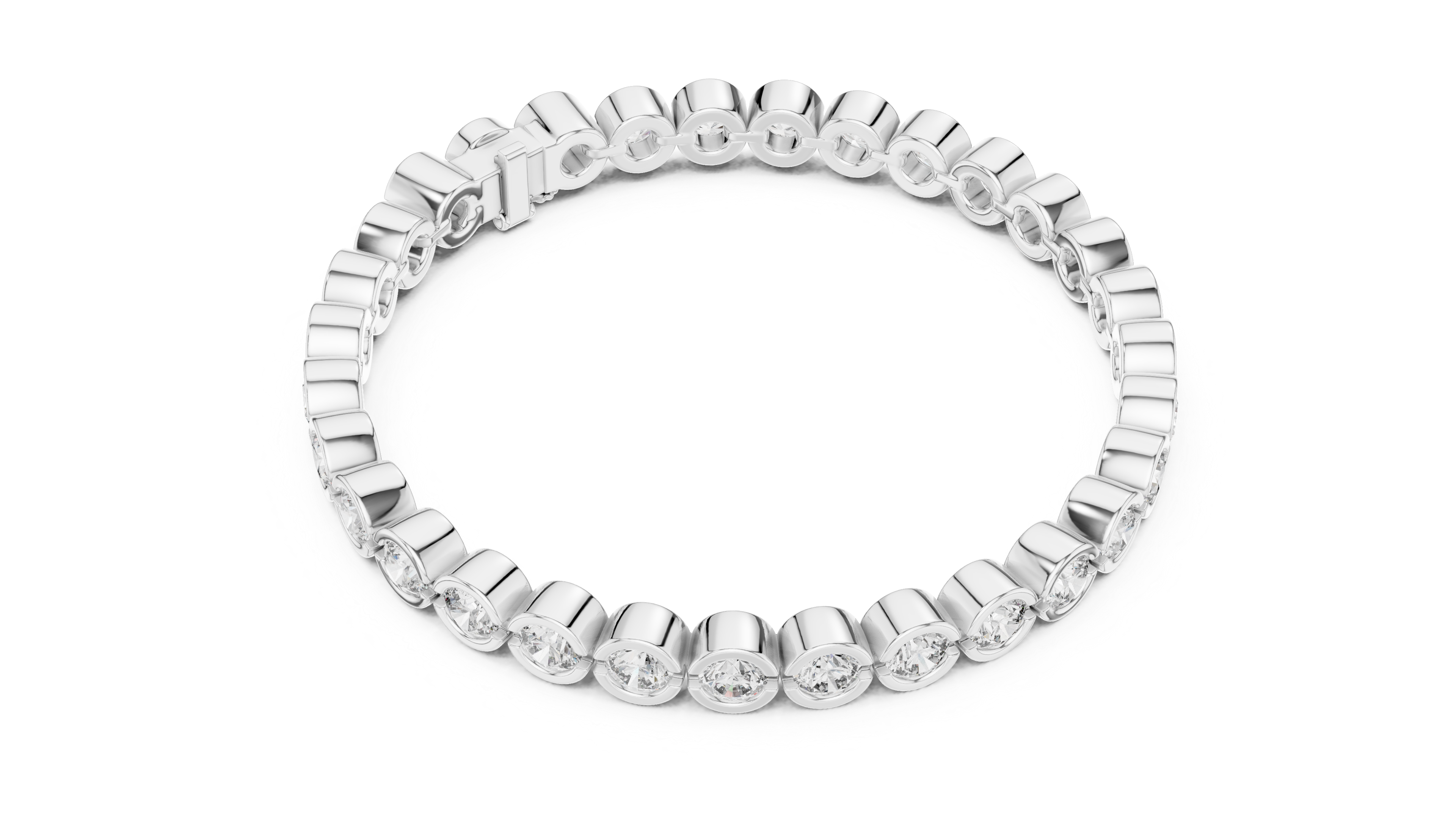 Bracelet with Bezel-Set Round Diamonds for Timeless Elegance