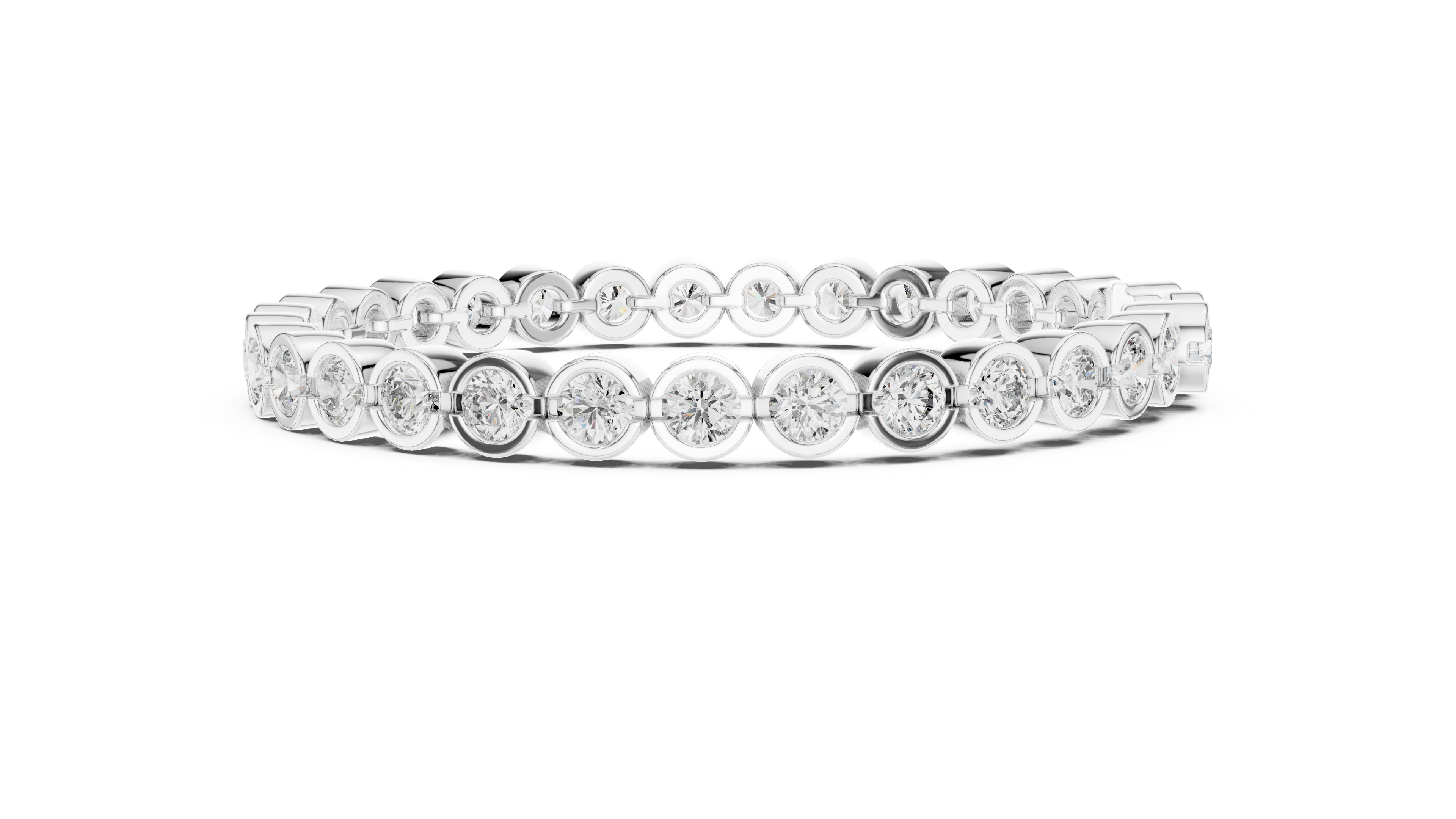 Bracelet with Bezel-Set Round Diamonds for Timeless Elegance