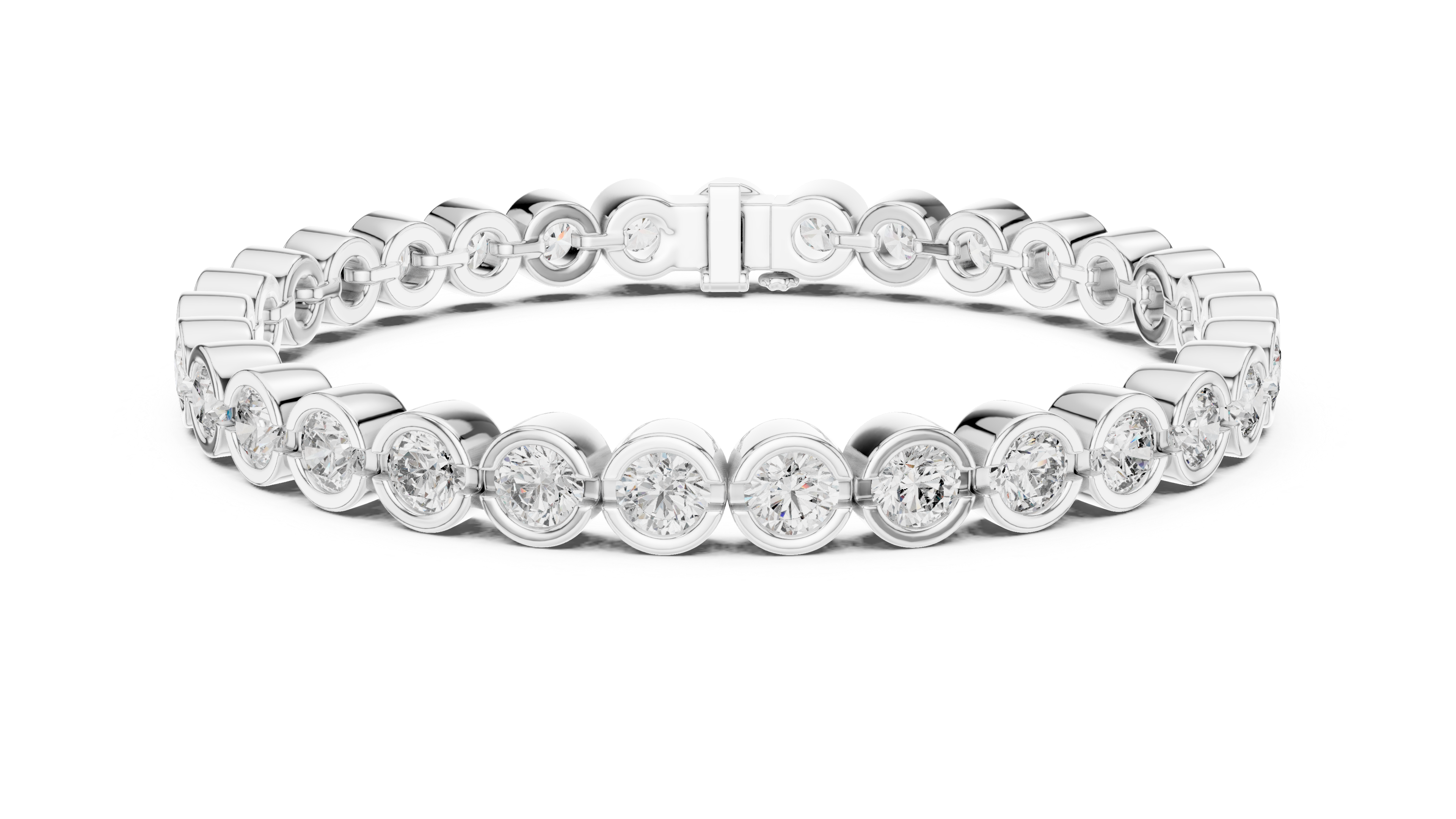 Bracelet with Bezel-Set Round Diamonds for Timeless Elegance