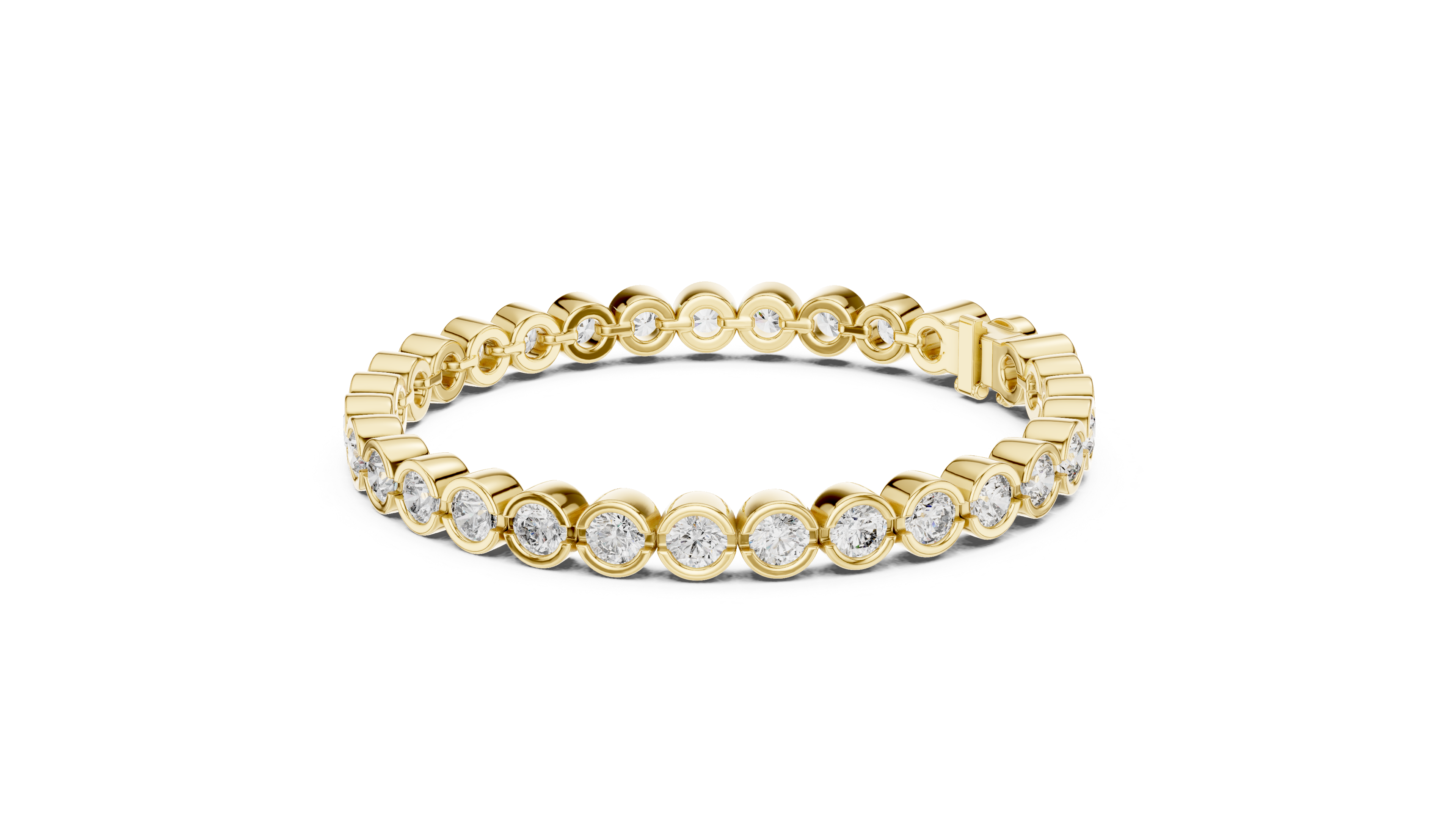 Bracelet with Bezel-Set Round Diamonds for Timeless Elegance