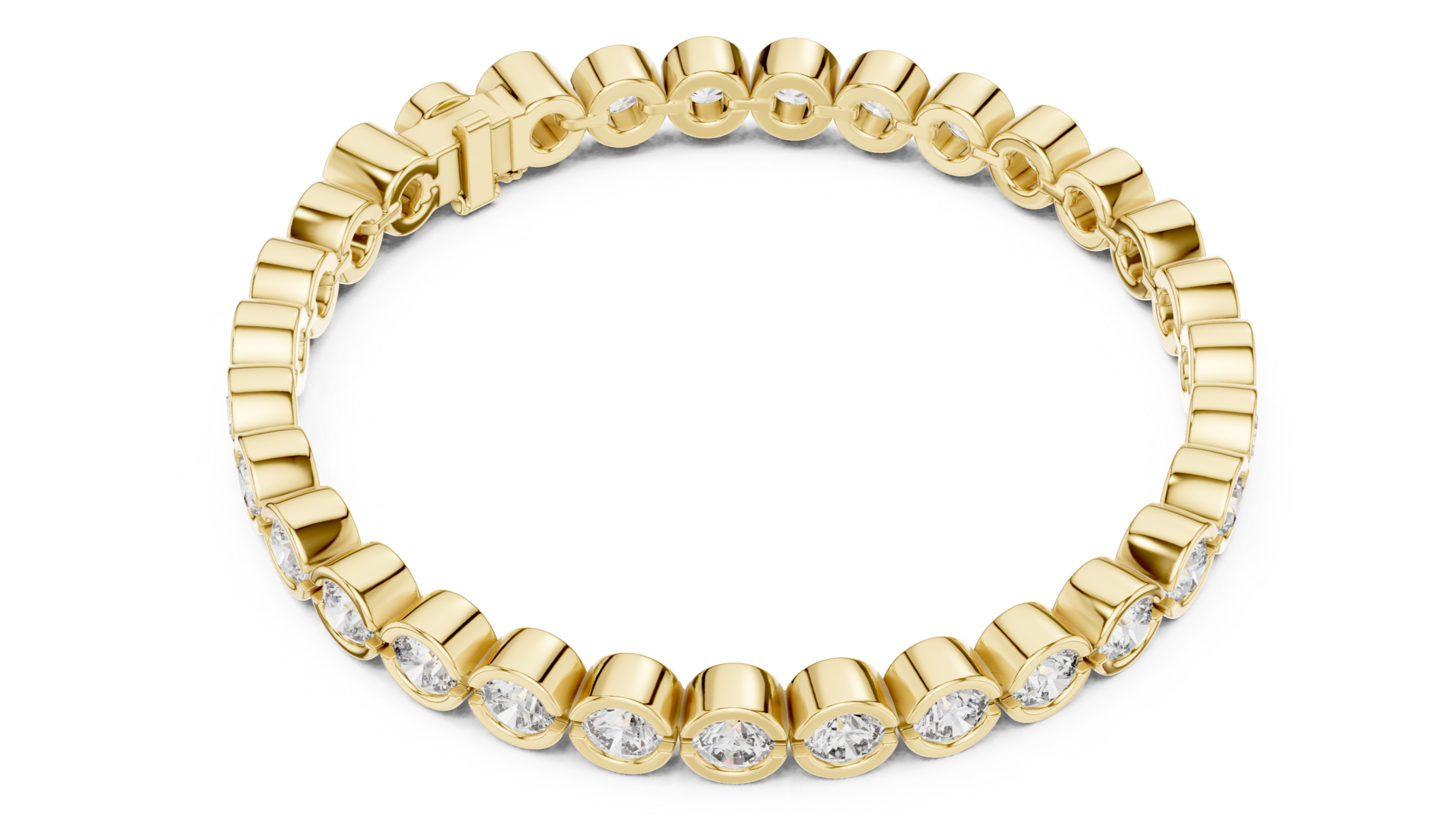 Bracelet with Bezel-Set Round Diamonds for Timeless Elegance