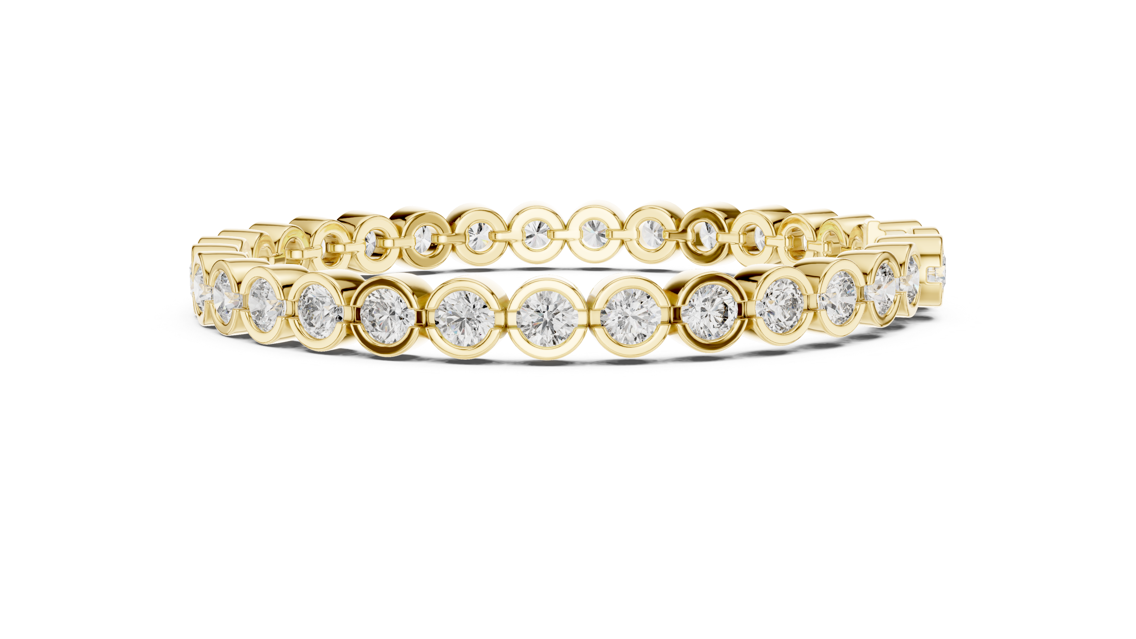 Bracelet with Bezel-Set Round Diamonds for Timeless Elegance