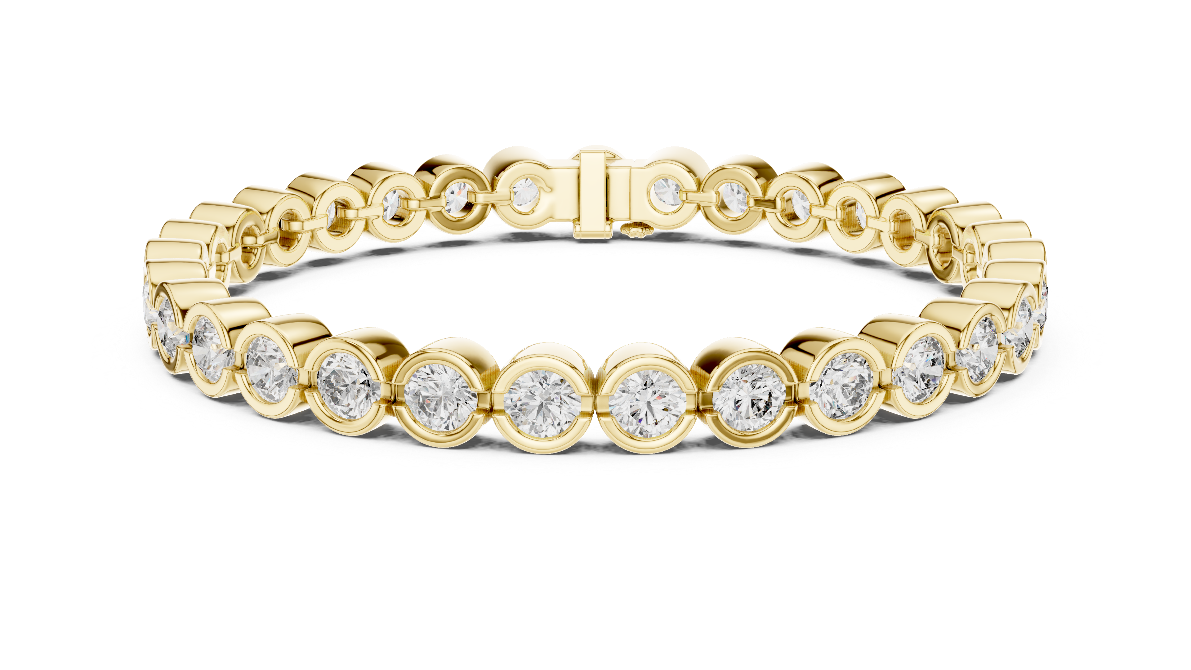 Bracelet with Bezel-Set Round Diamonds for Timeless Elegance