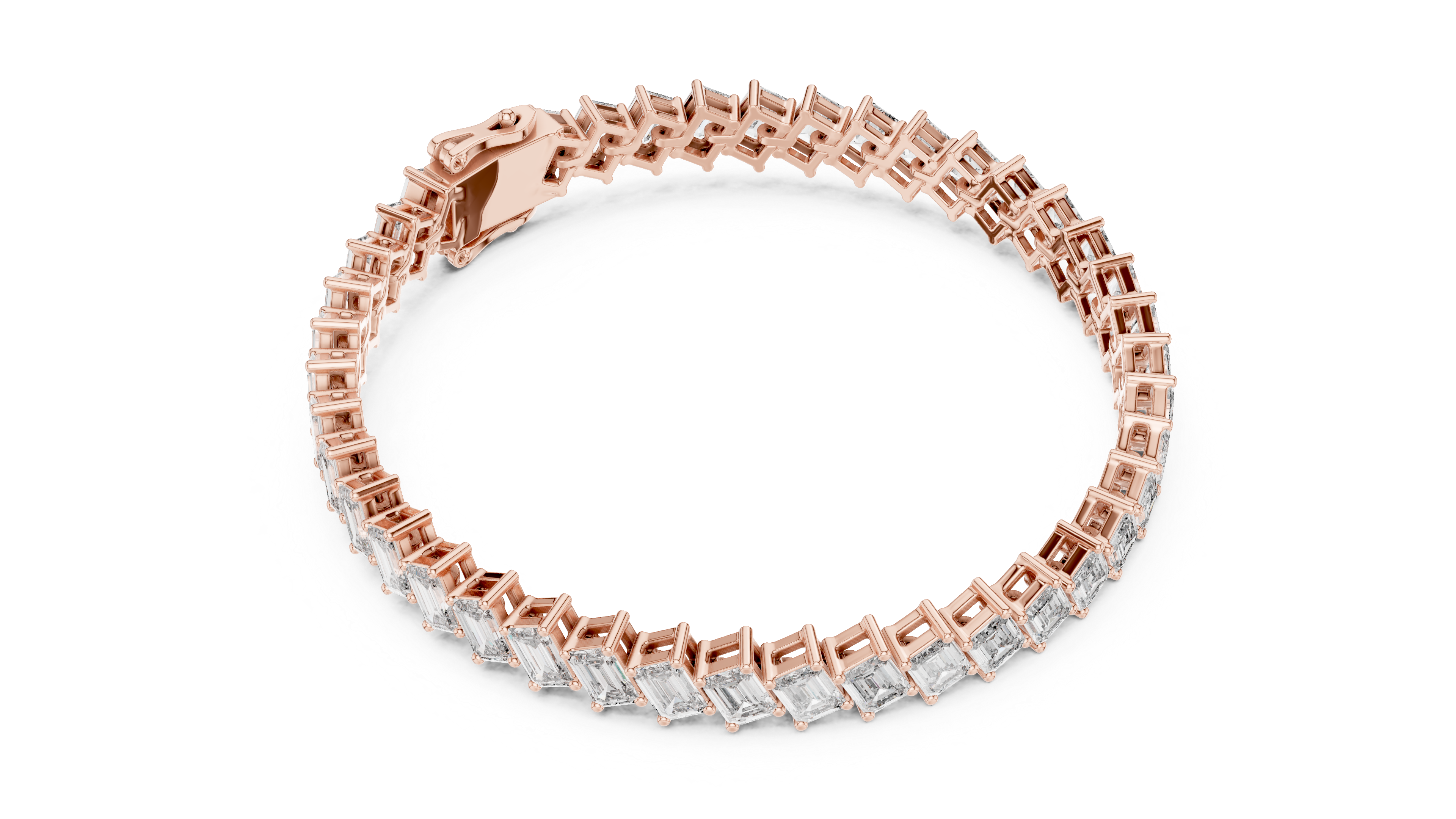 Featuring a Row of Sparkling Emerald-Cut Diamonds