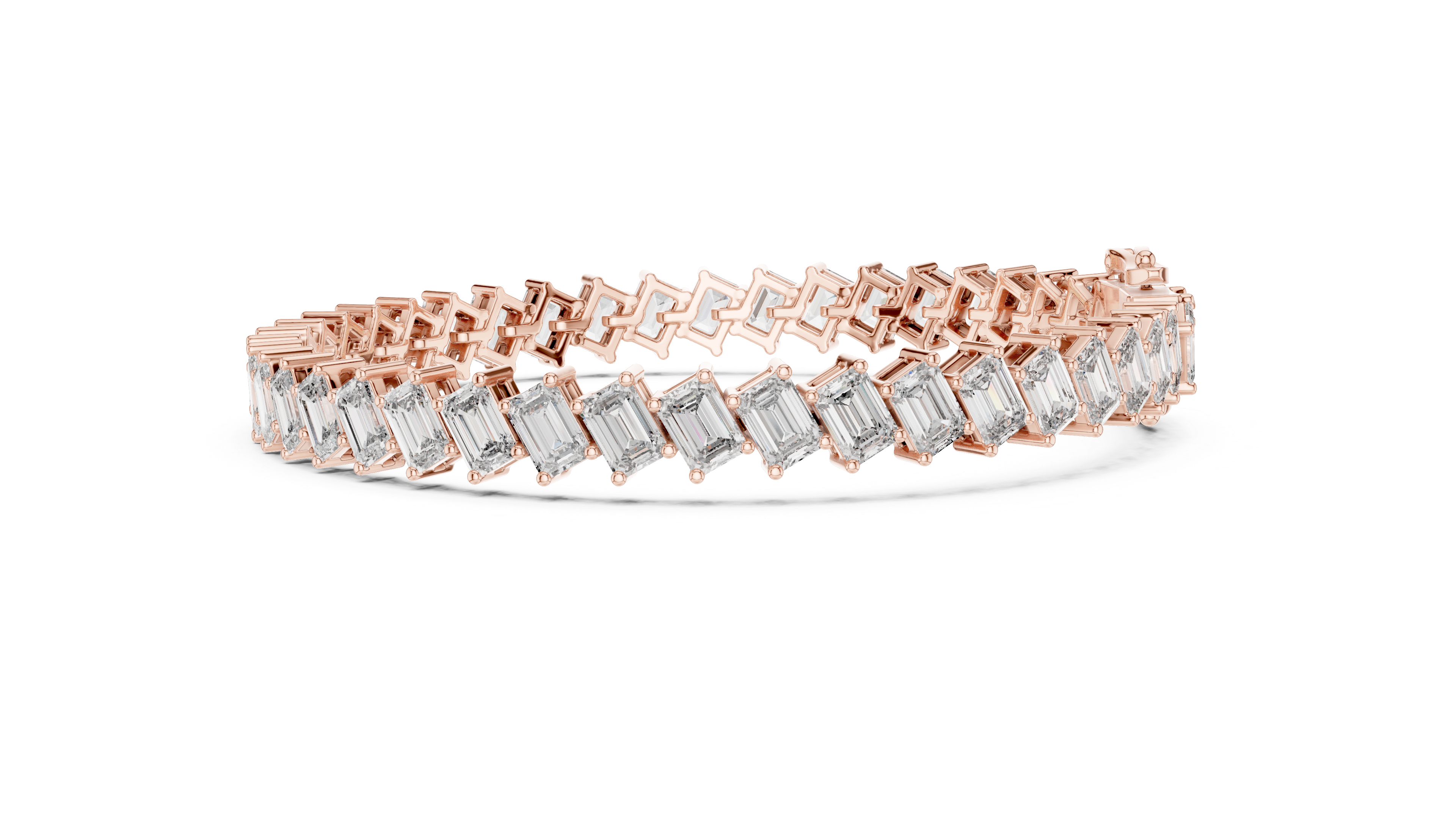Featuring a Row of Sparkling Emerald-Cut Diamonds