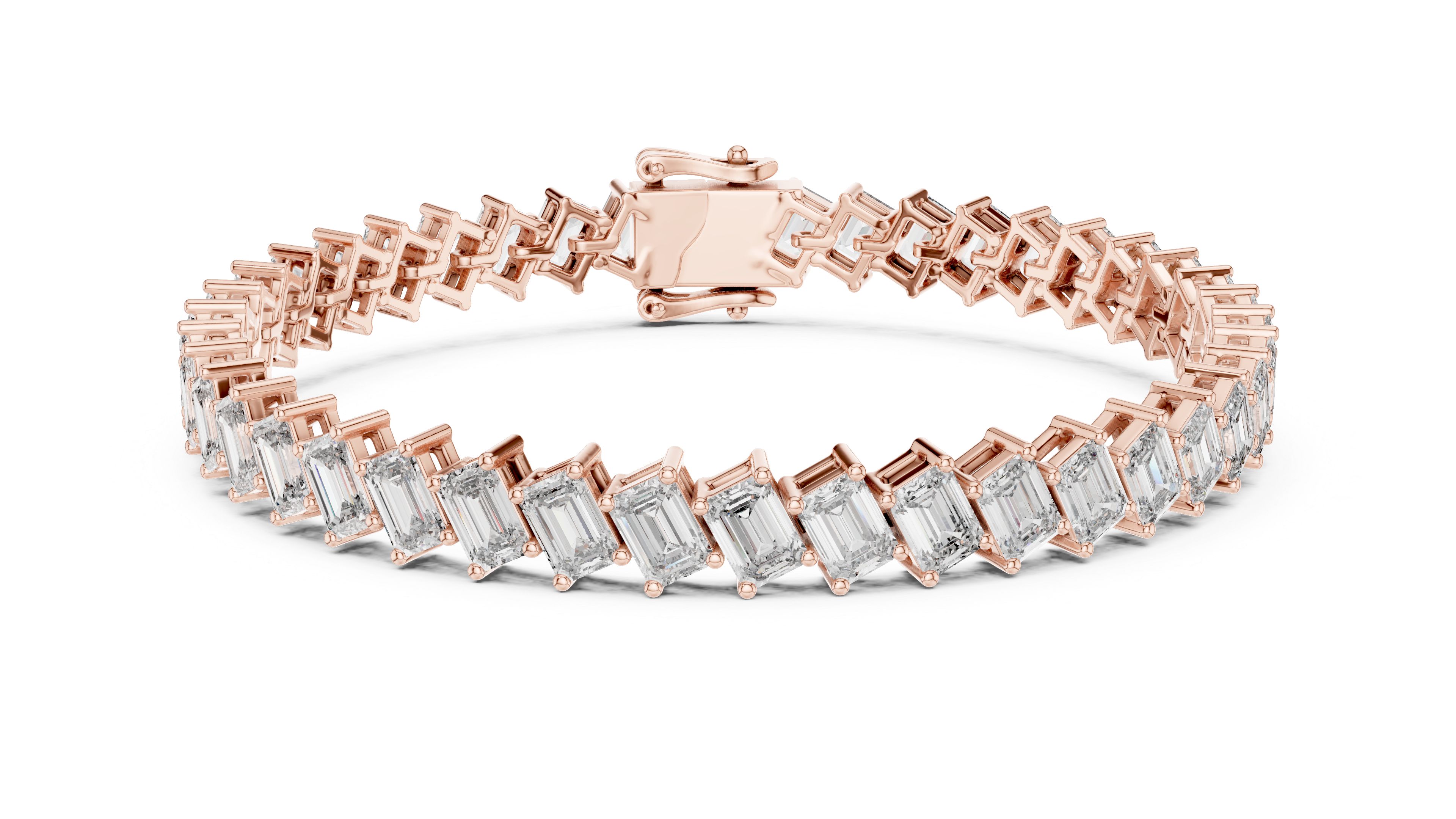 Featuring a Row of Sparkling Emerald-Cut Diamonds
