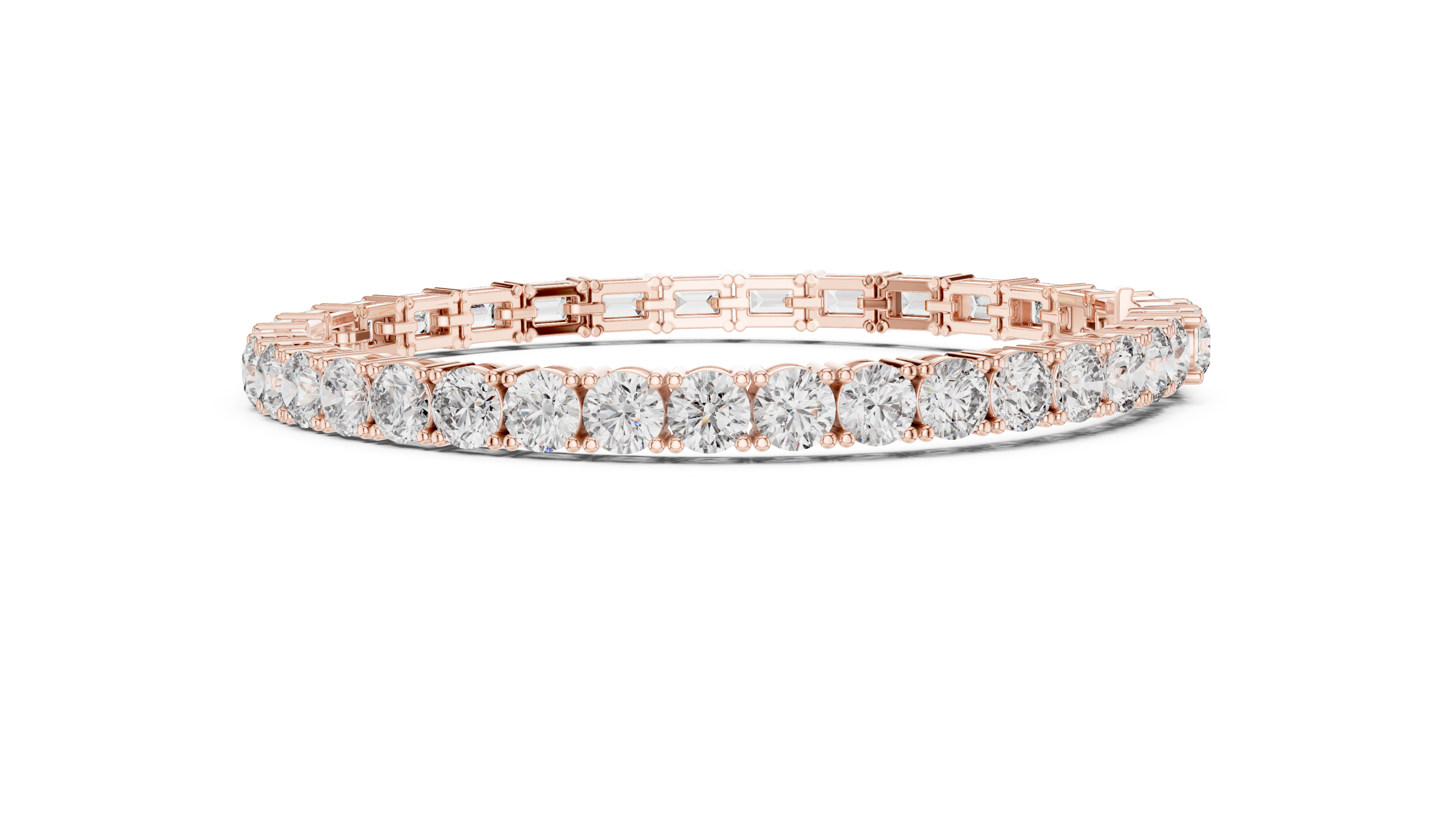 Bracelet with Elegant Mix of Emerald-Cut and Round Diamonds