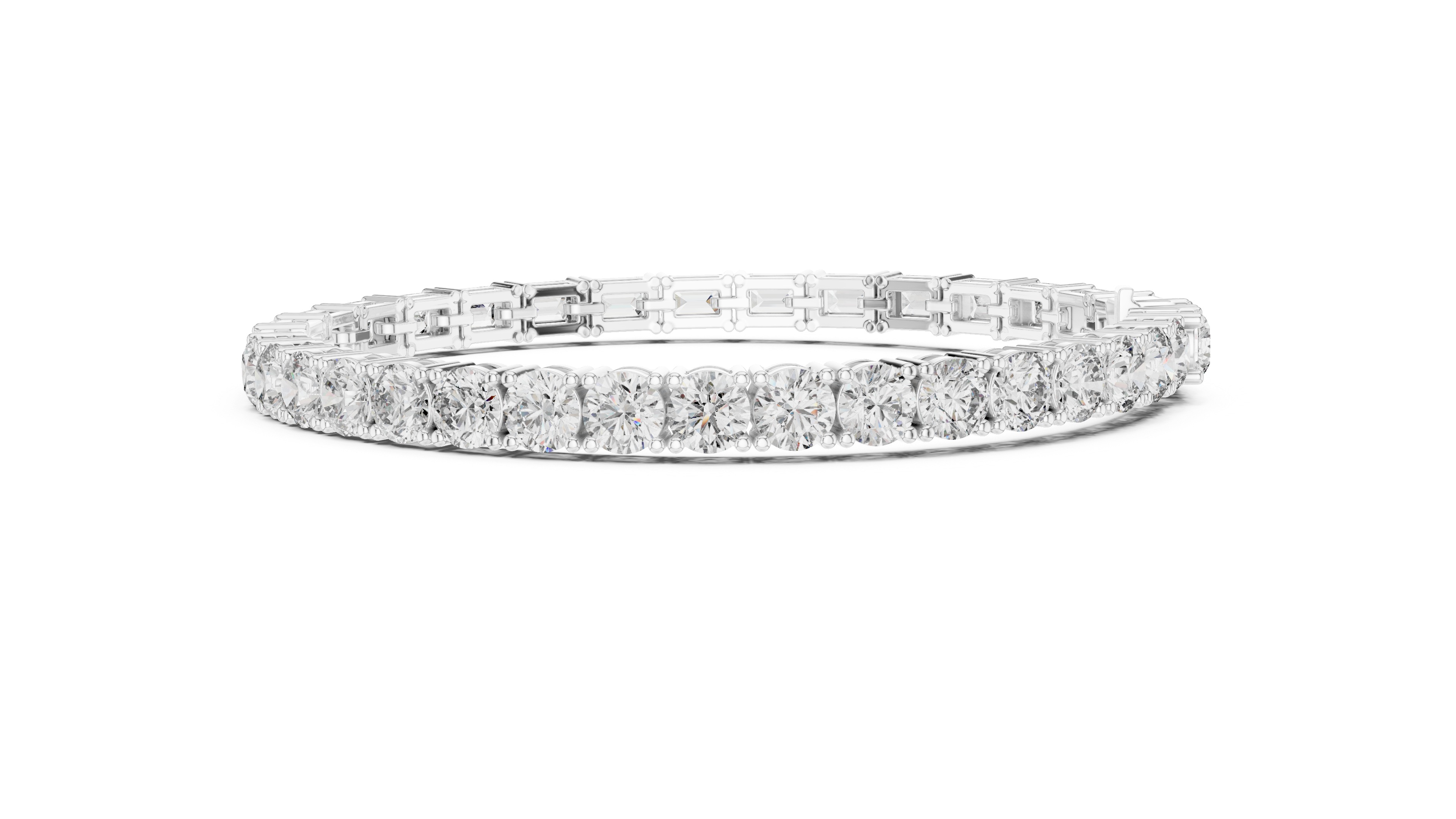 Bracelet with Elegant Mix of Emerald-Cut and Round Diamonds