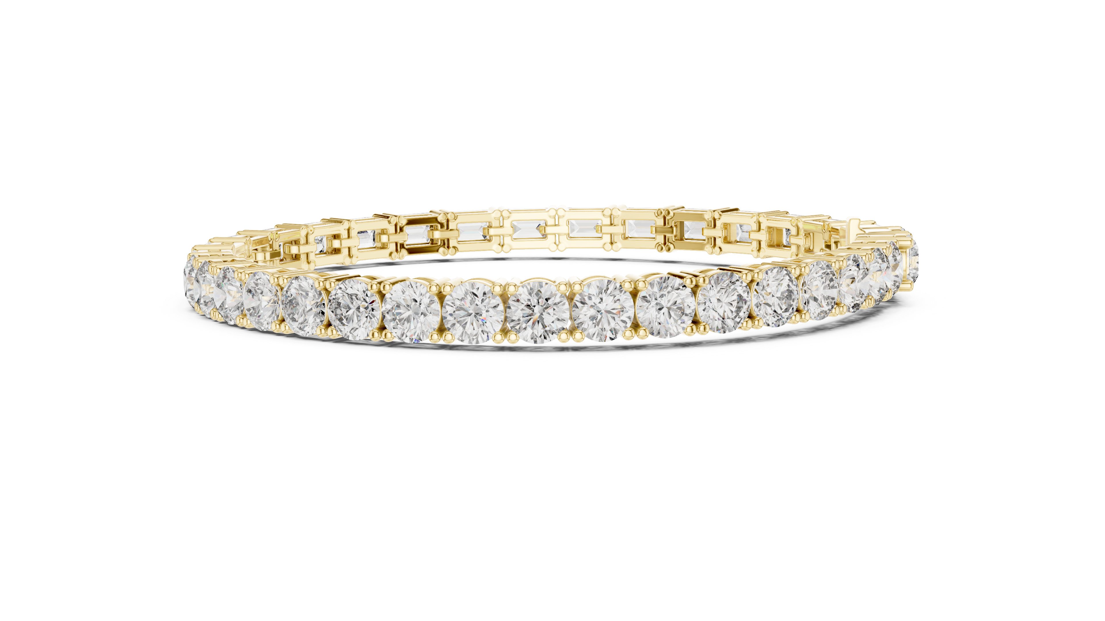 Bracelet with Elegant Mix of Emerald-Cut and Round Diamonds