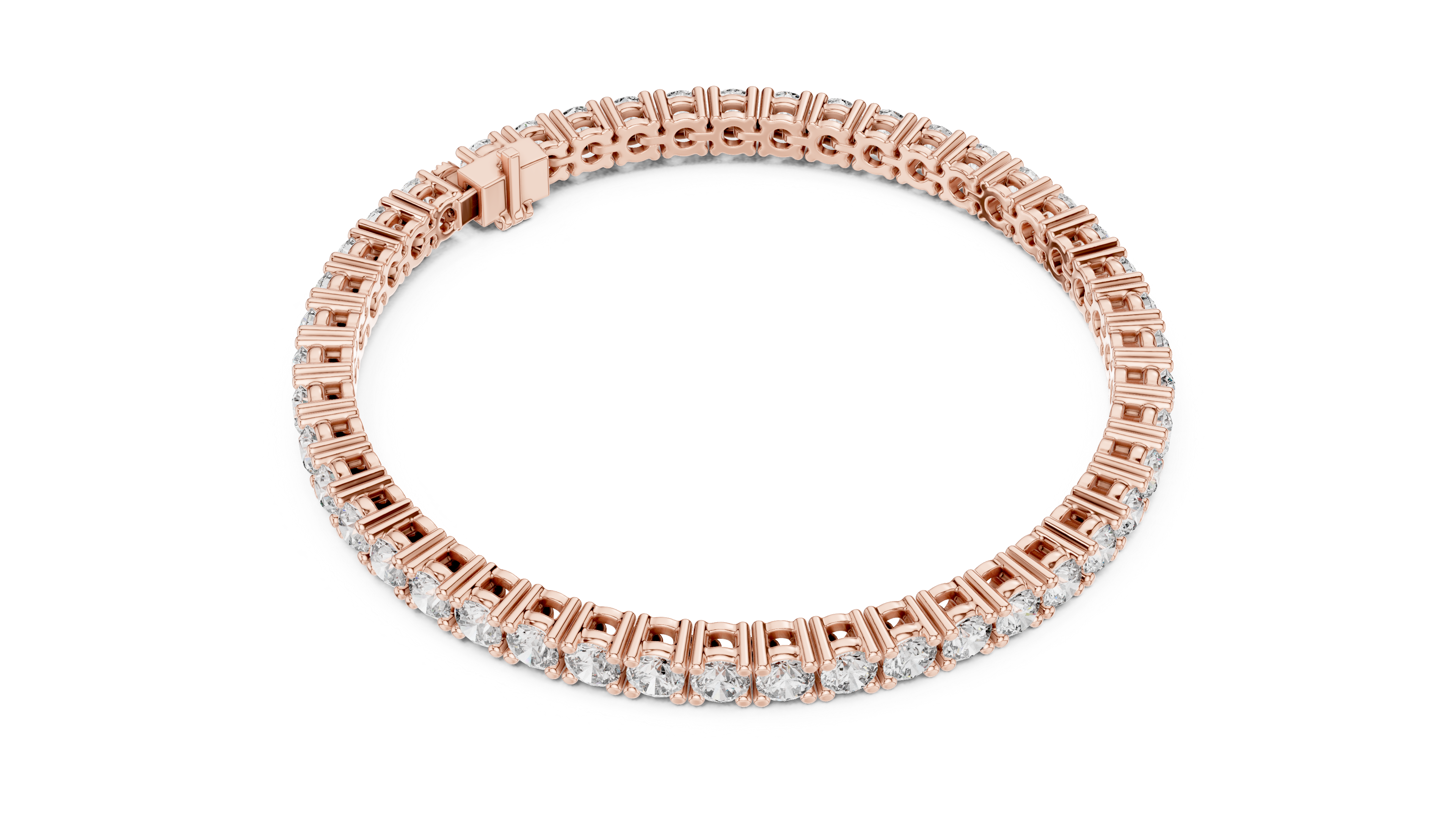 Bracelet with round diamonds in a tennis style.