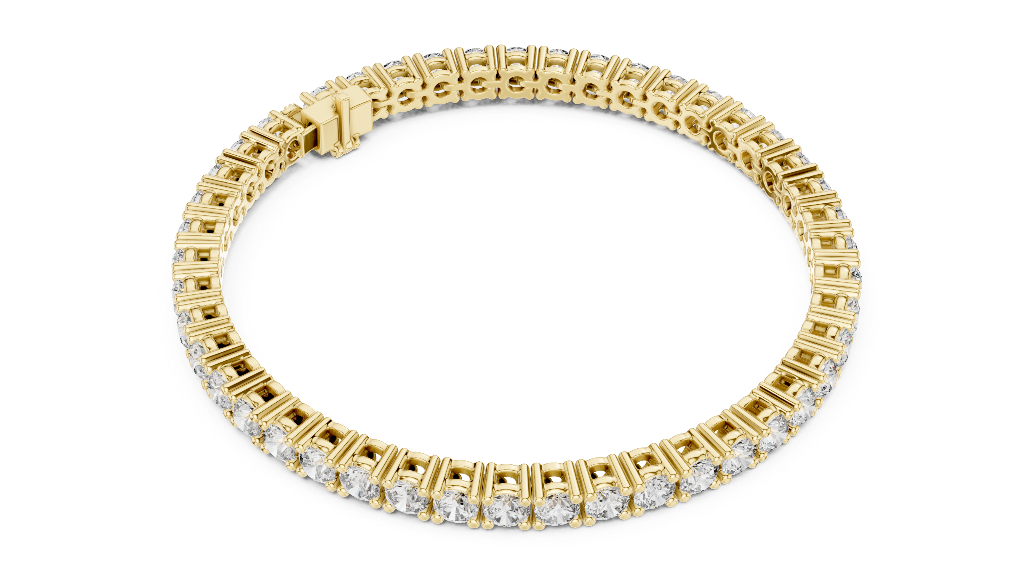 Bracelet with round diamonds in a tennis style.