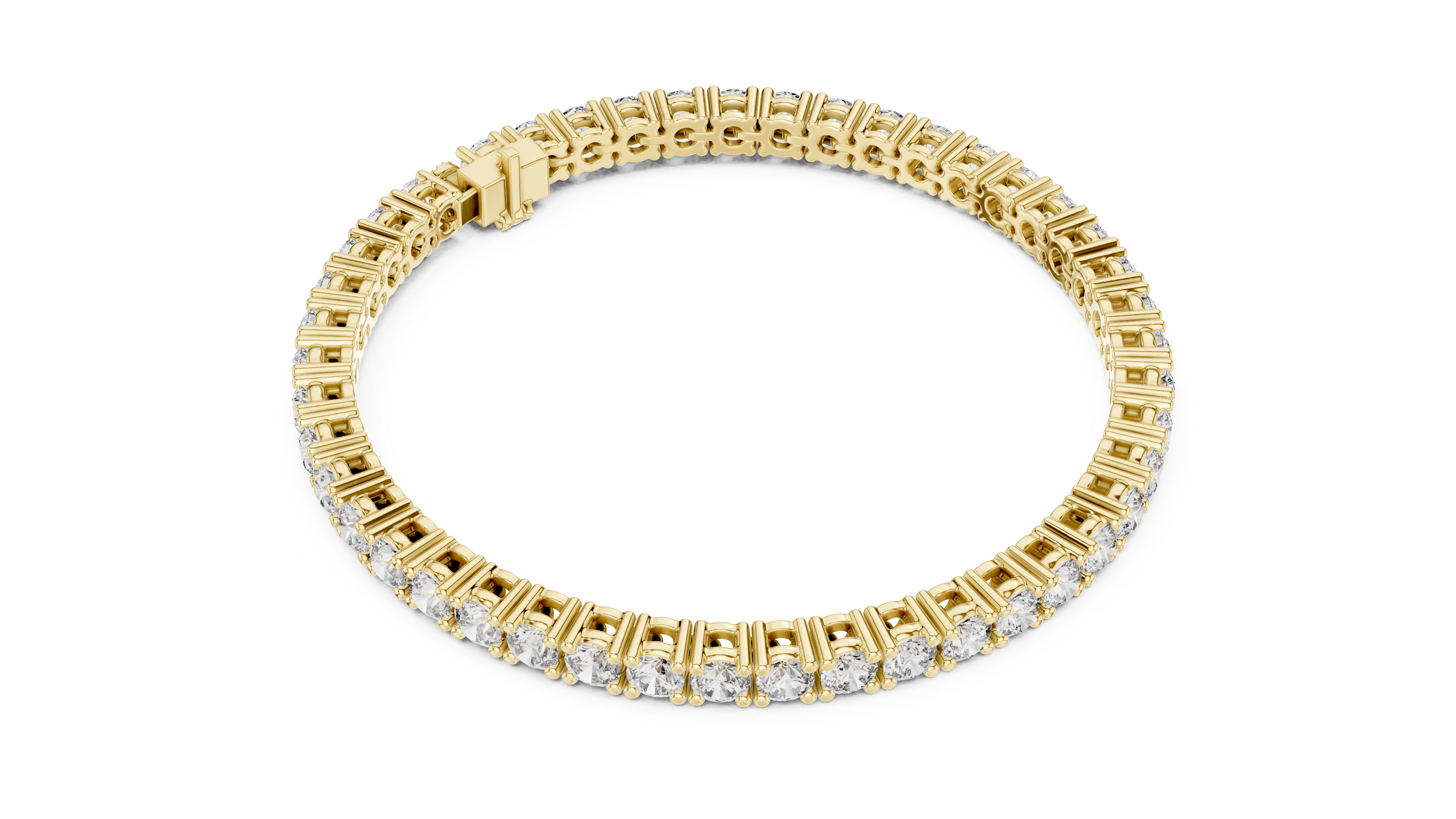 Bracelet with round diamonds in a tennis style.