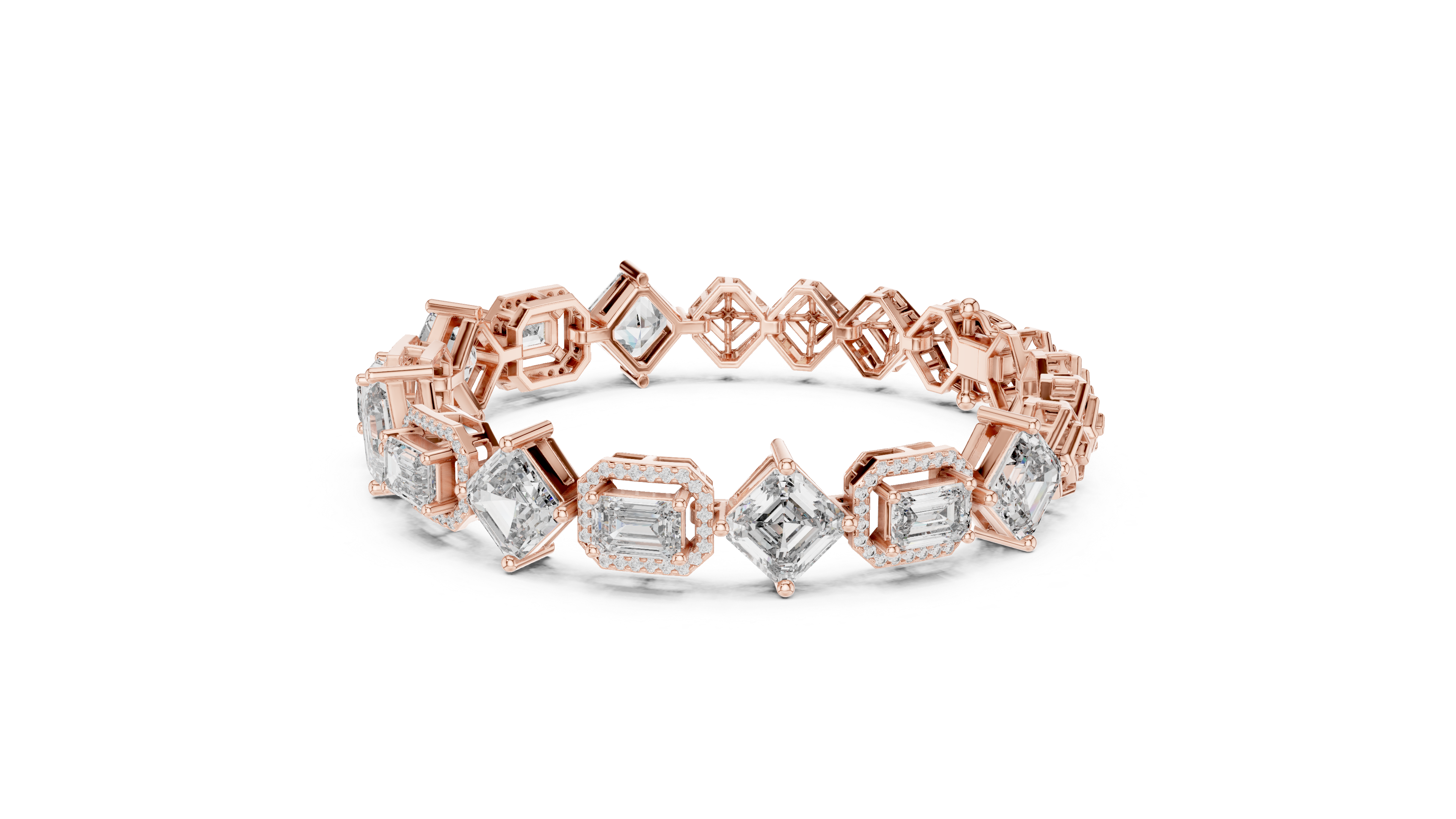 Geometric Elegance Diamond Bracelet