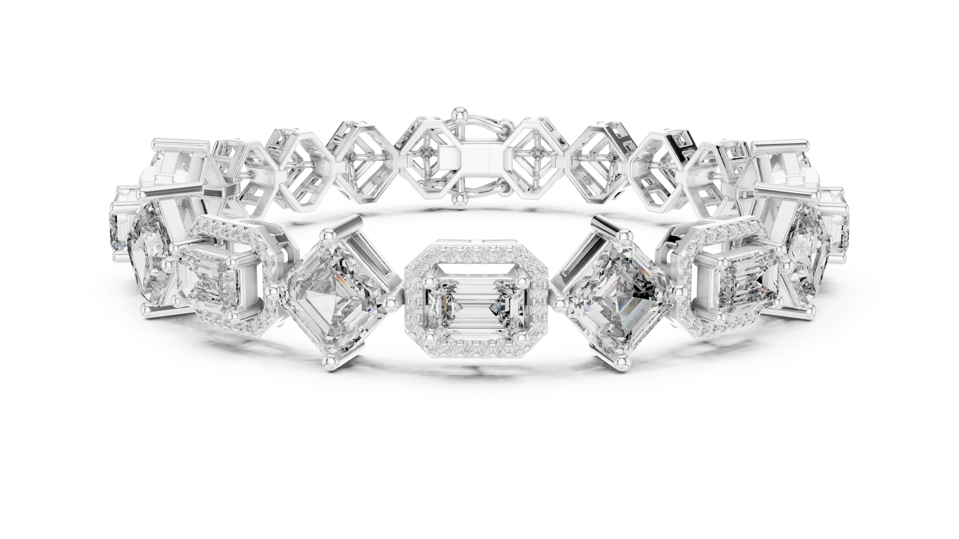 Geometric Elegance Diamond Bracelet