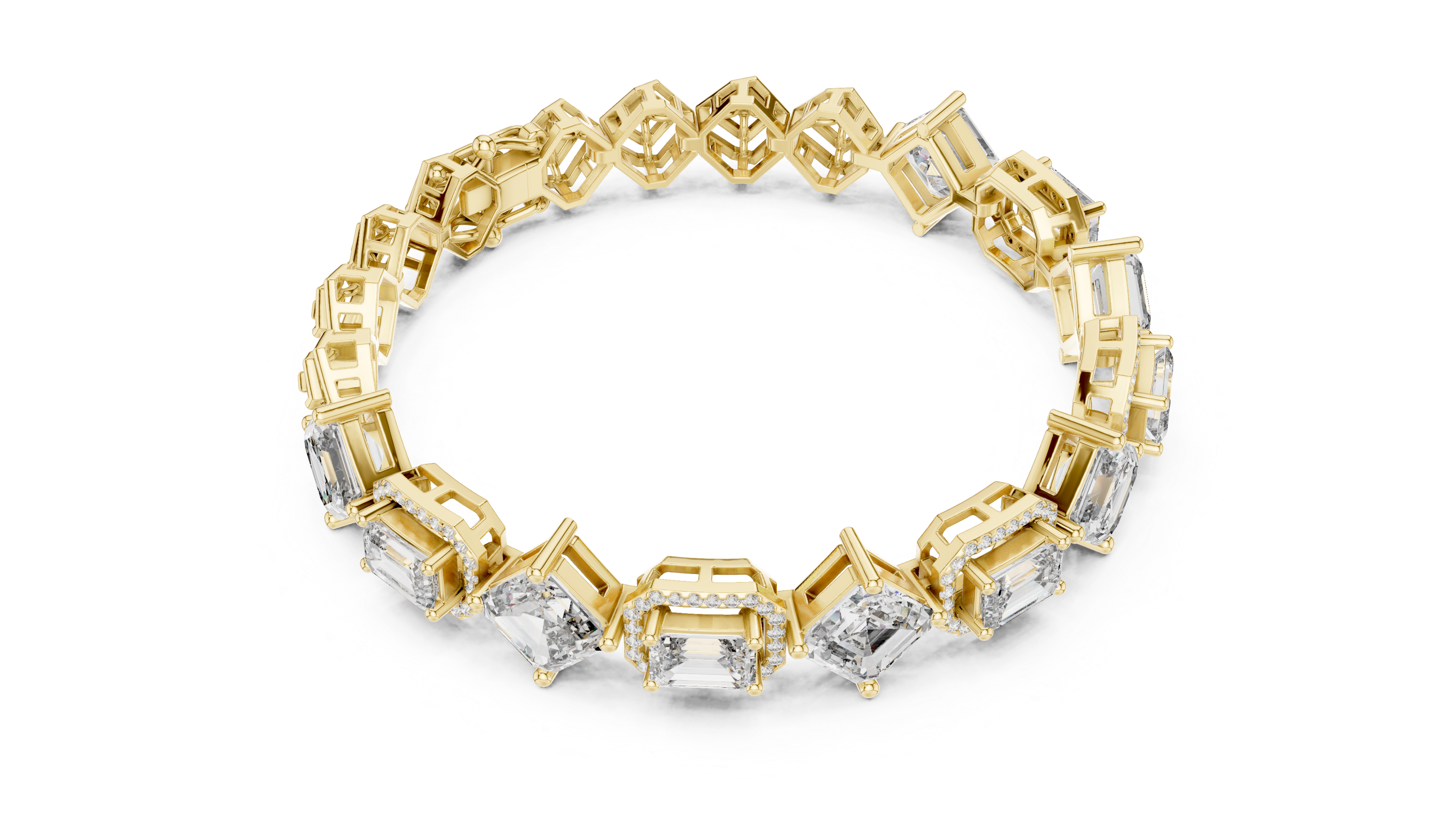 Geometric Elegance Diamond Bracelet
