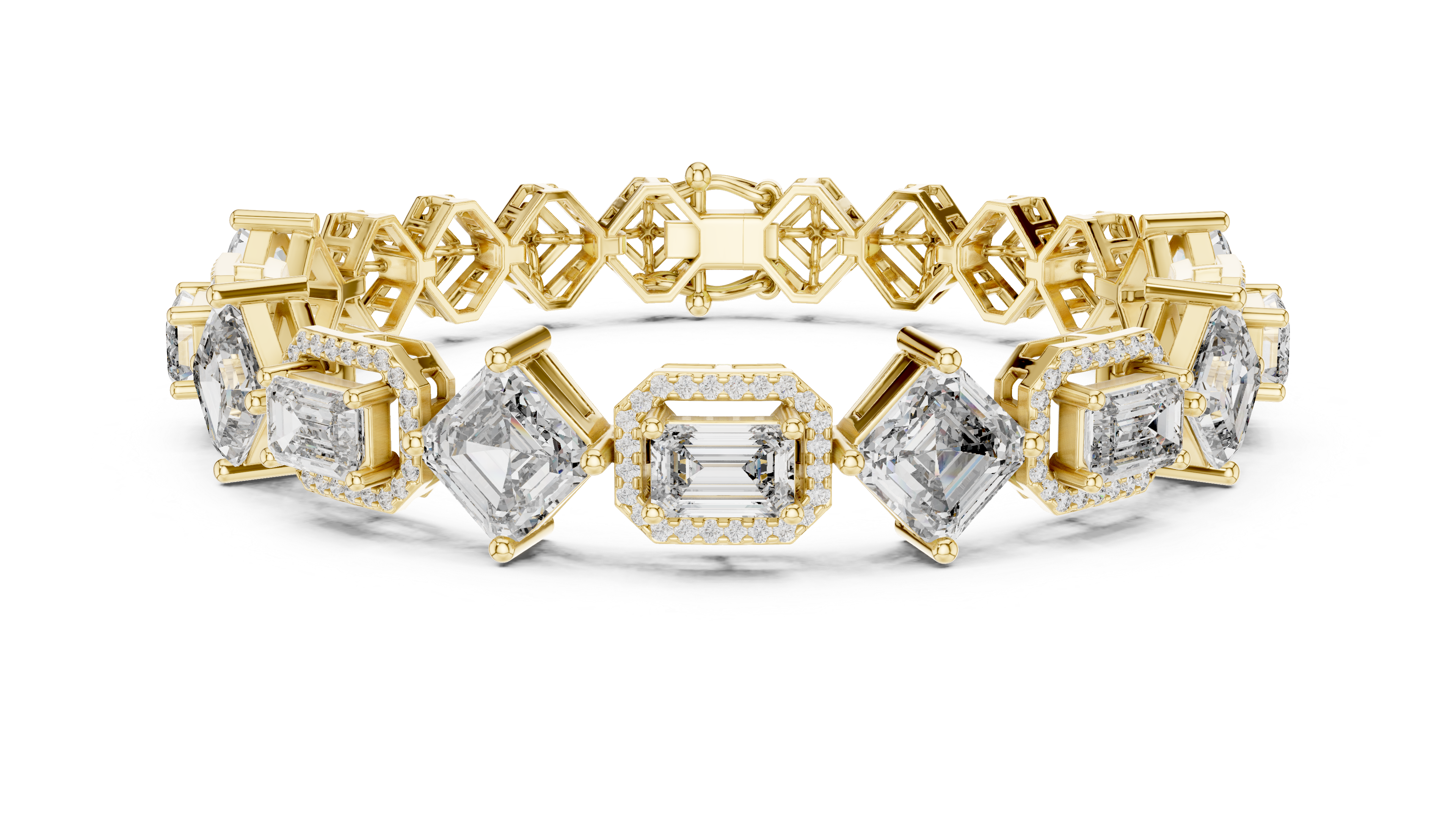 Geometric Elegance Diamond Bracelet