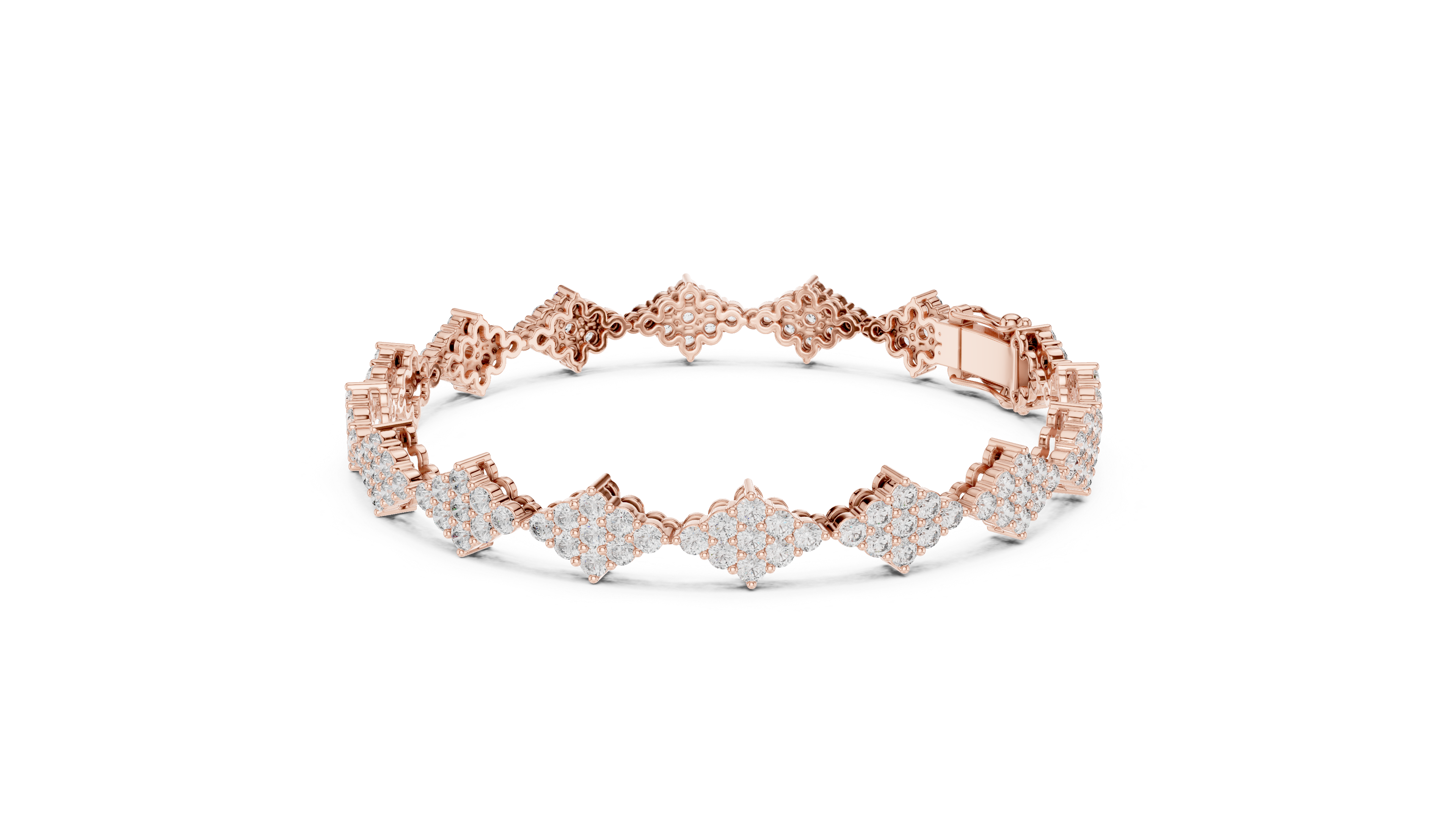 Diamond Cluster Lattice Bracelet