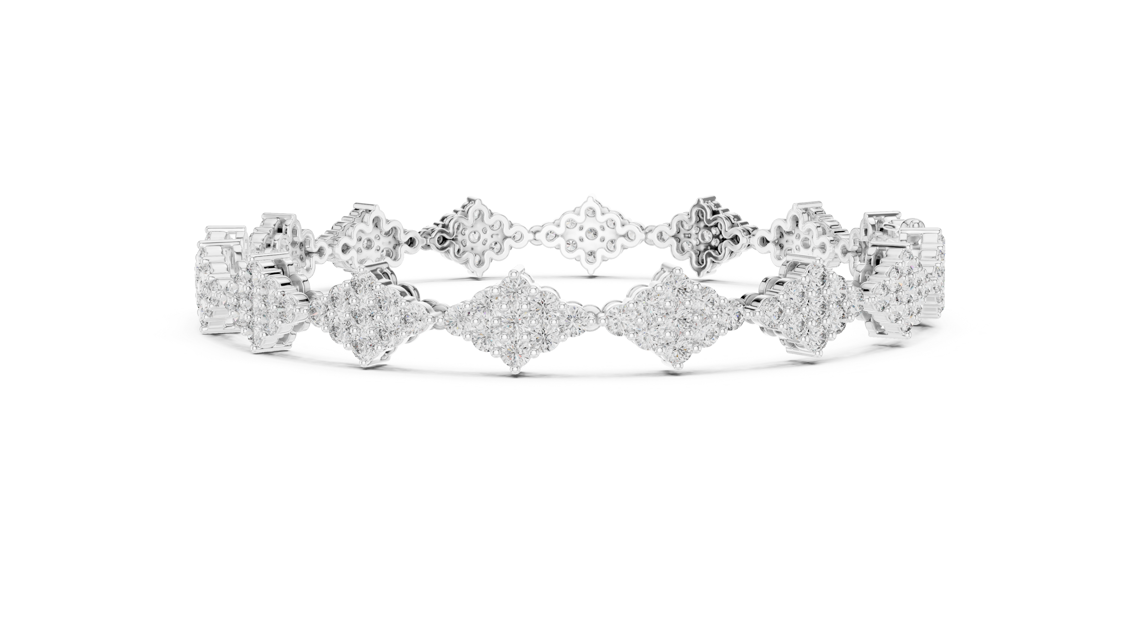 Diamond Cluster Lattice Bracelet