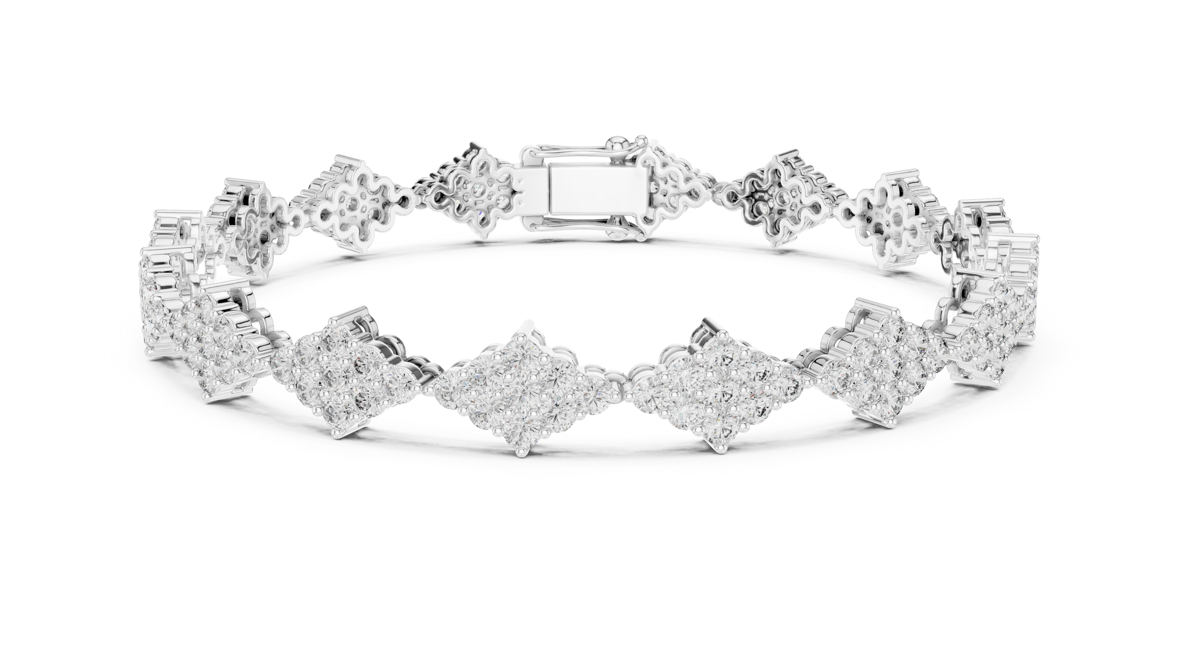 Diamond Cluster Lattice Bracelet