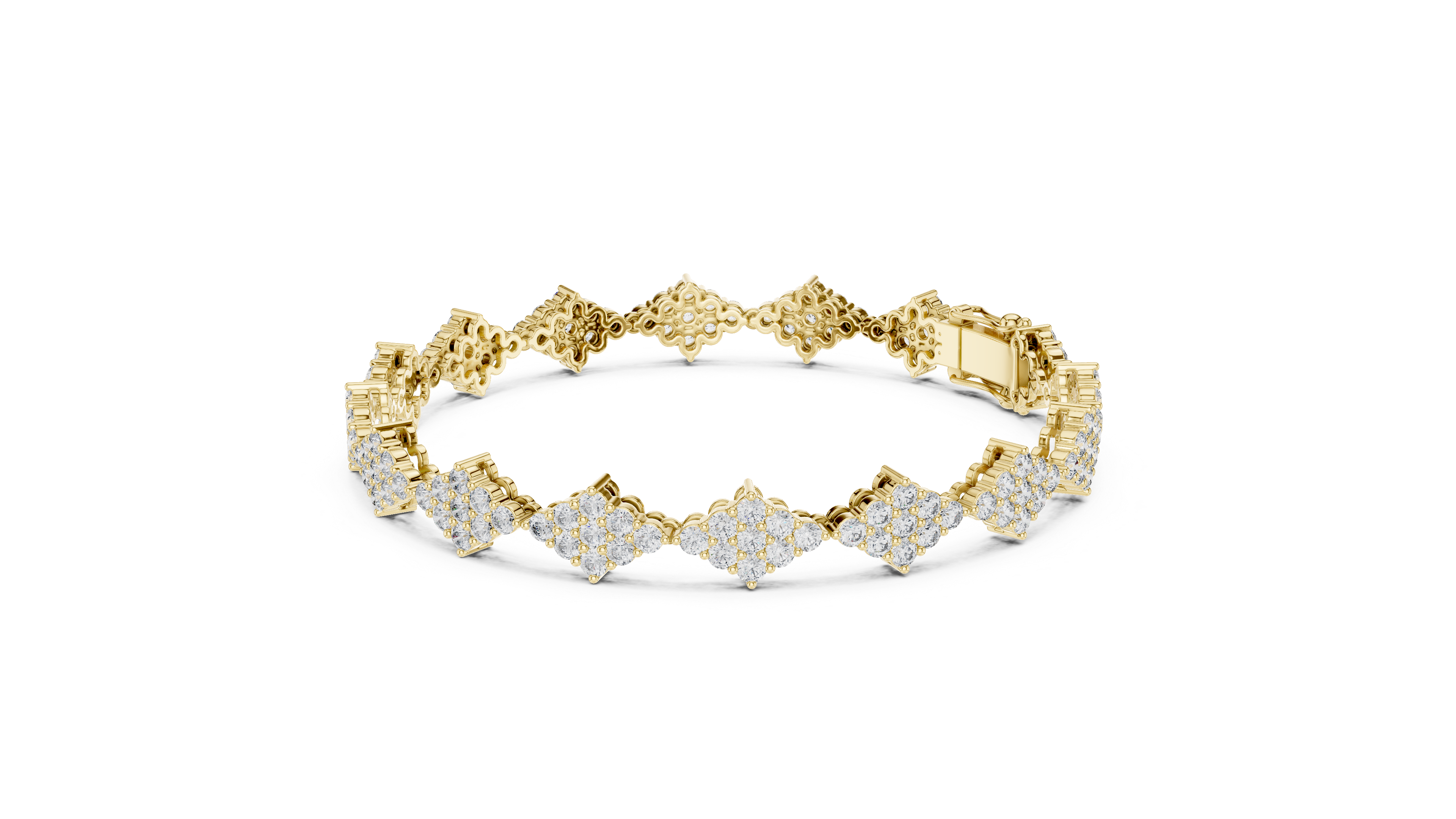 Diamond Cluster Lattice Bracelet