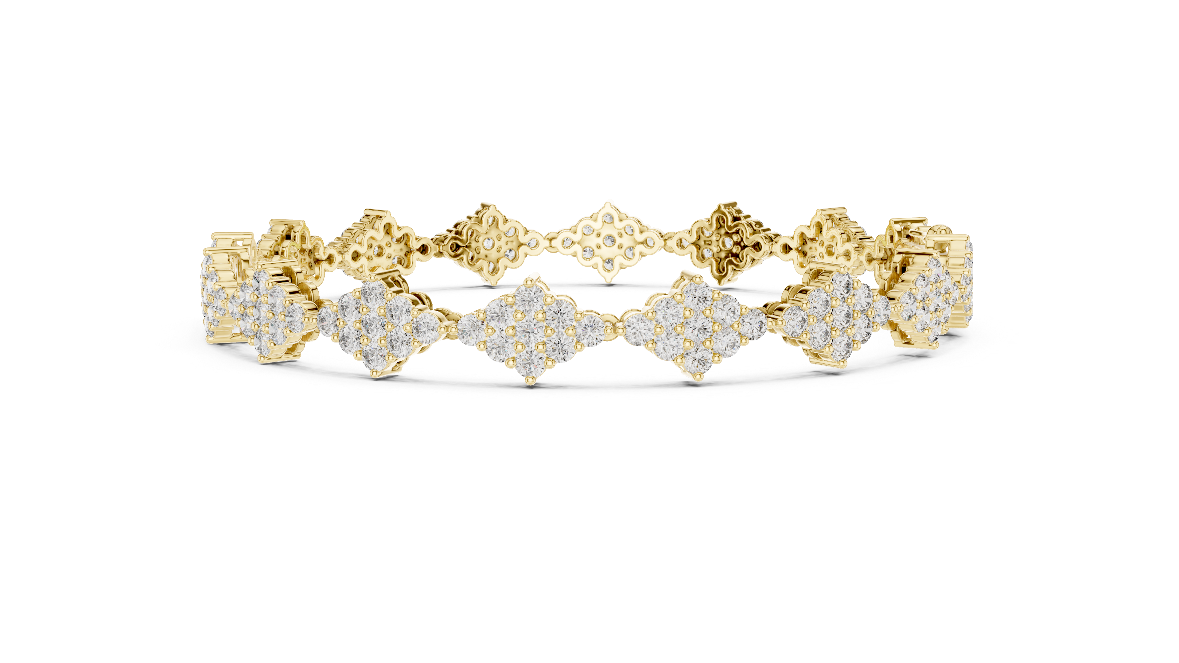 Diamond Cluster Lattice Bracelet