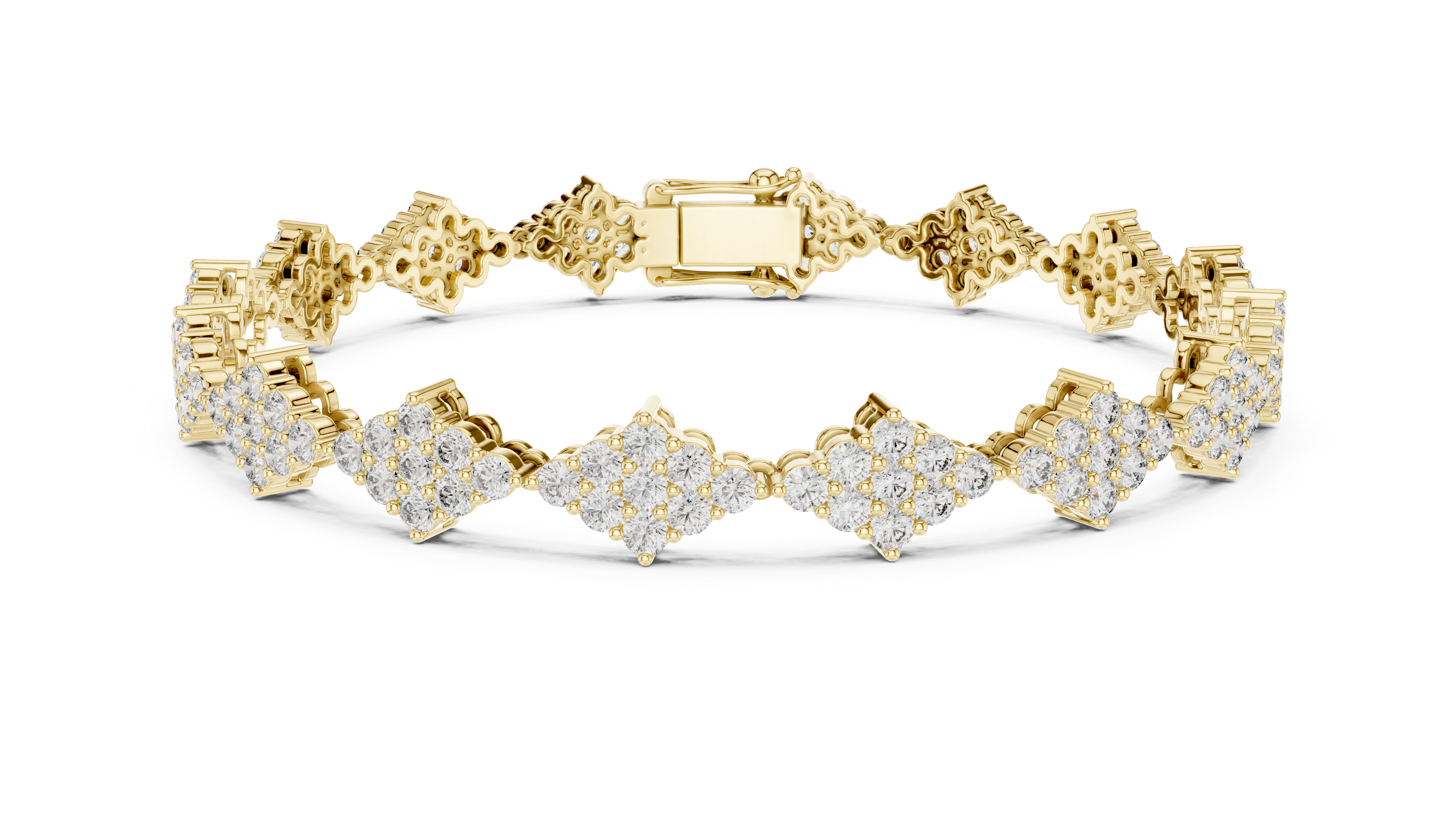Diamond Cluster Lattice Bracelet