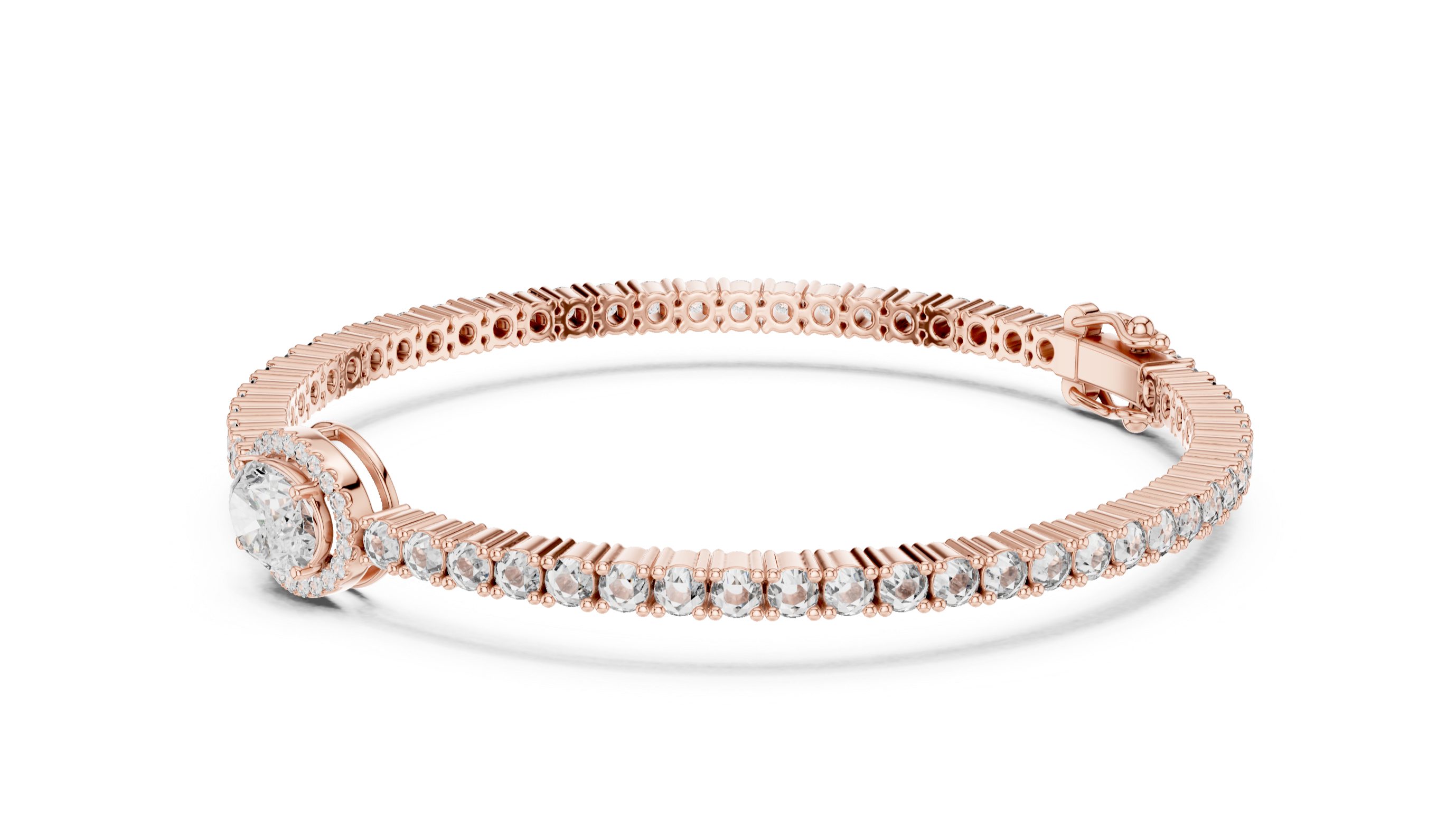 Elegant Rose Gold Diamond Tennis Bracelet