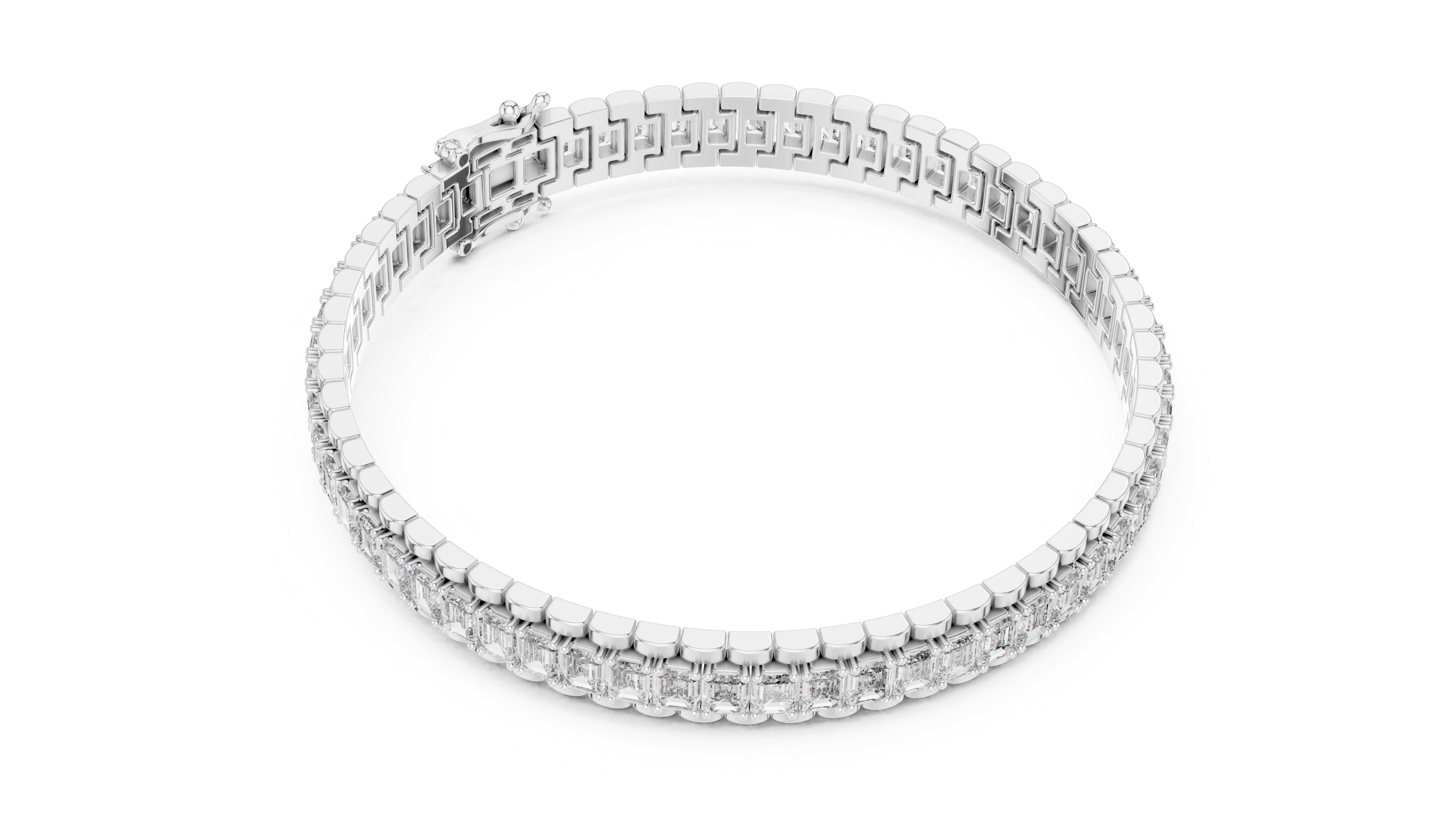 Classic Rose Gold Emerald-Cut Diamond Bracelet
