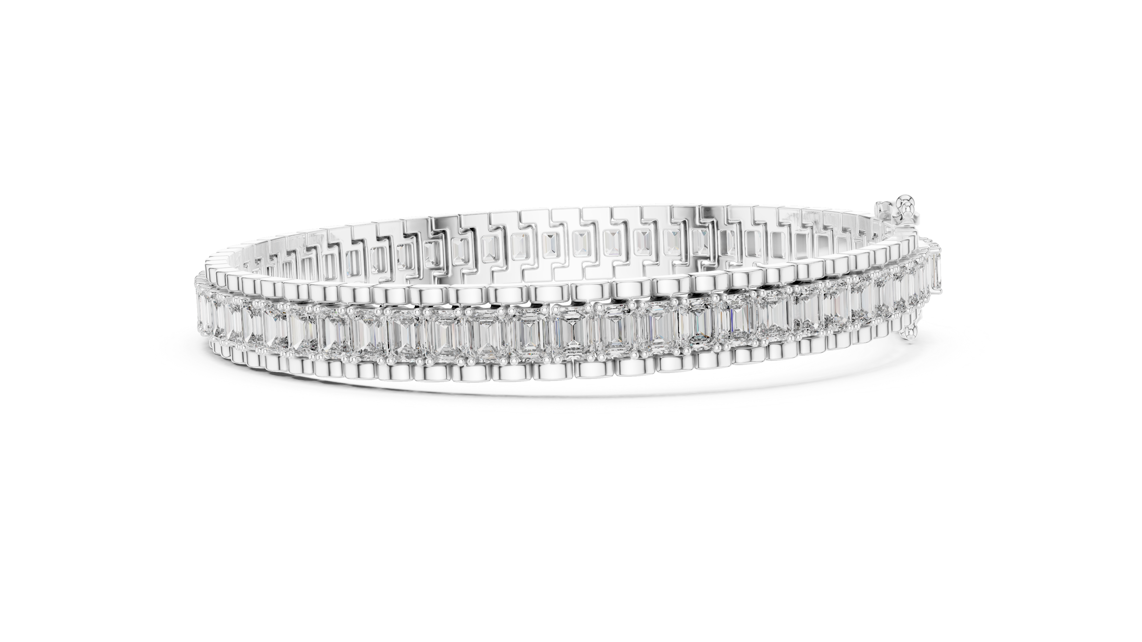 Classic Rose Gold Emerald-Cut Diamond Bracelet