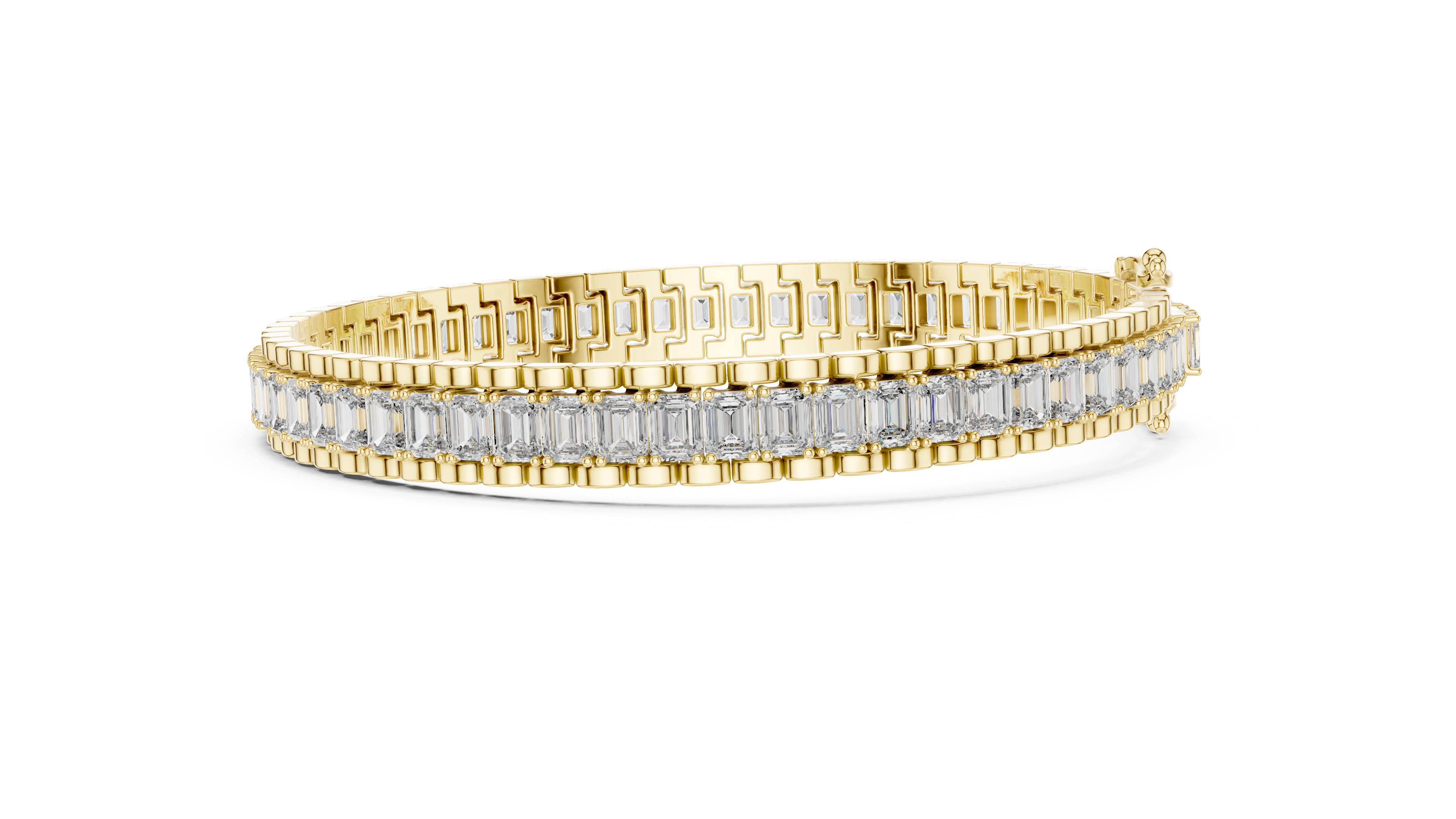 Classic Rose Gold Emerald-Cut Diamond Bracelet