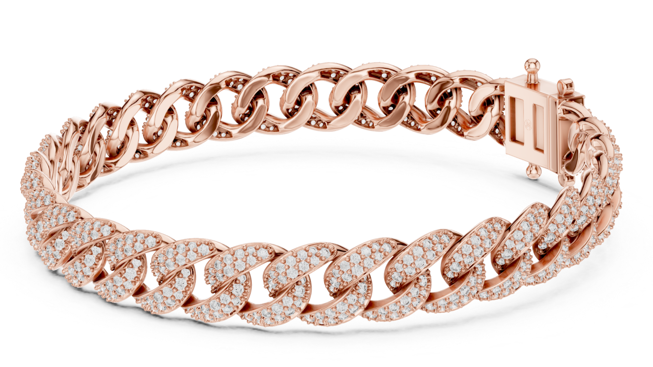 Gold and Diamond Cuban Link Bracelet