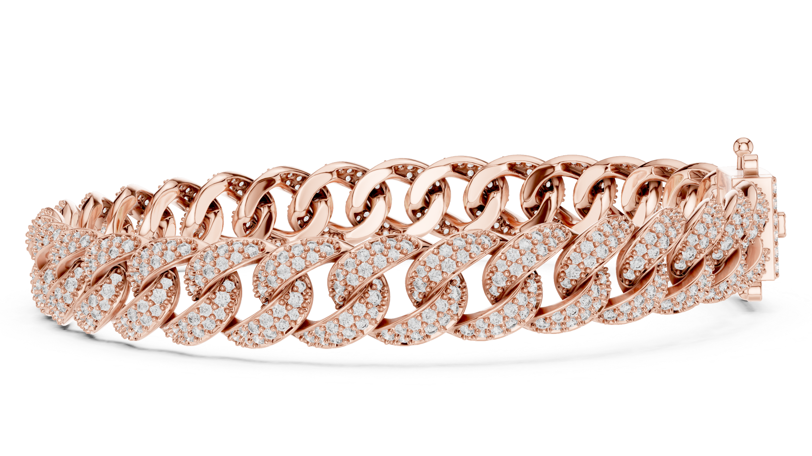 Gold and Diamond Cuban Link Bracelet