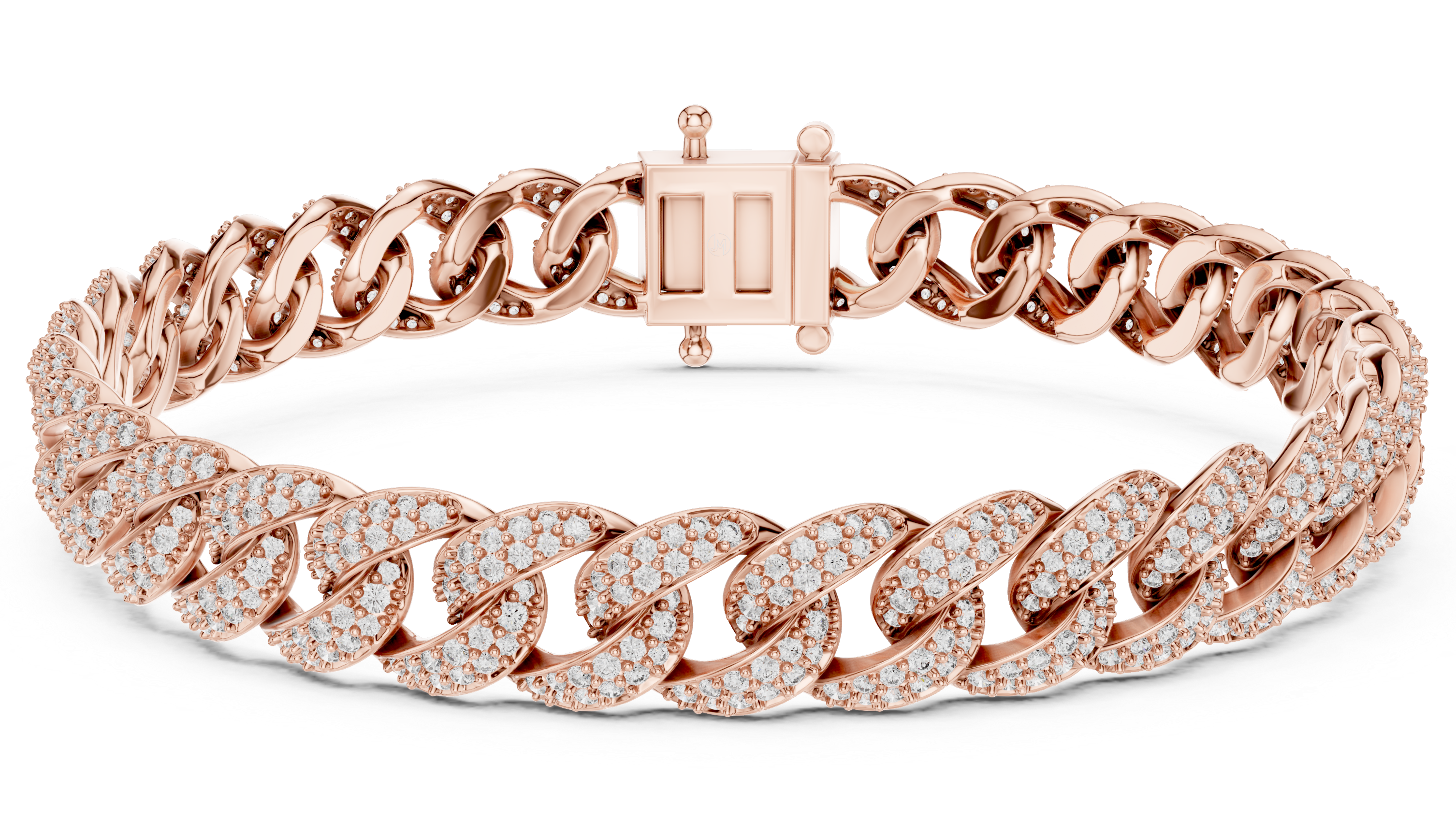 Gold and Diamond Cuban Link Bracelet