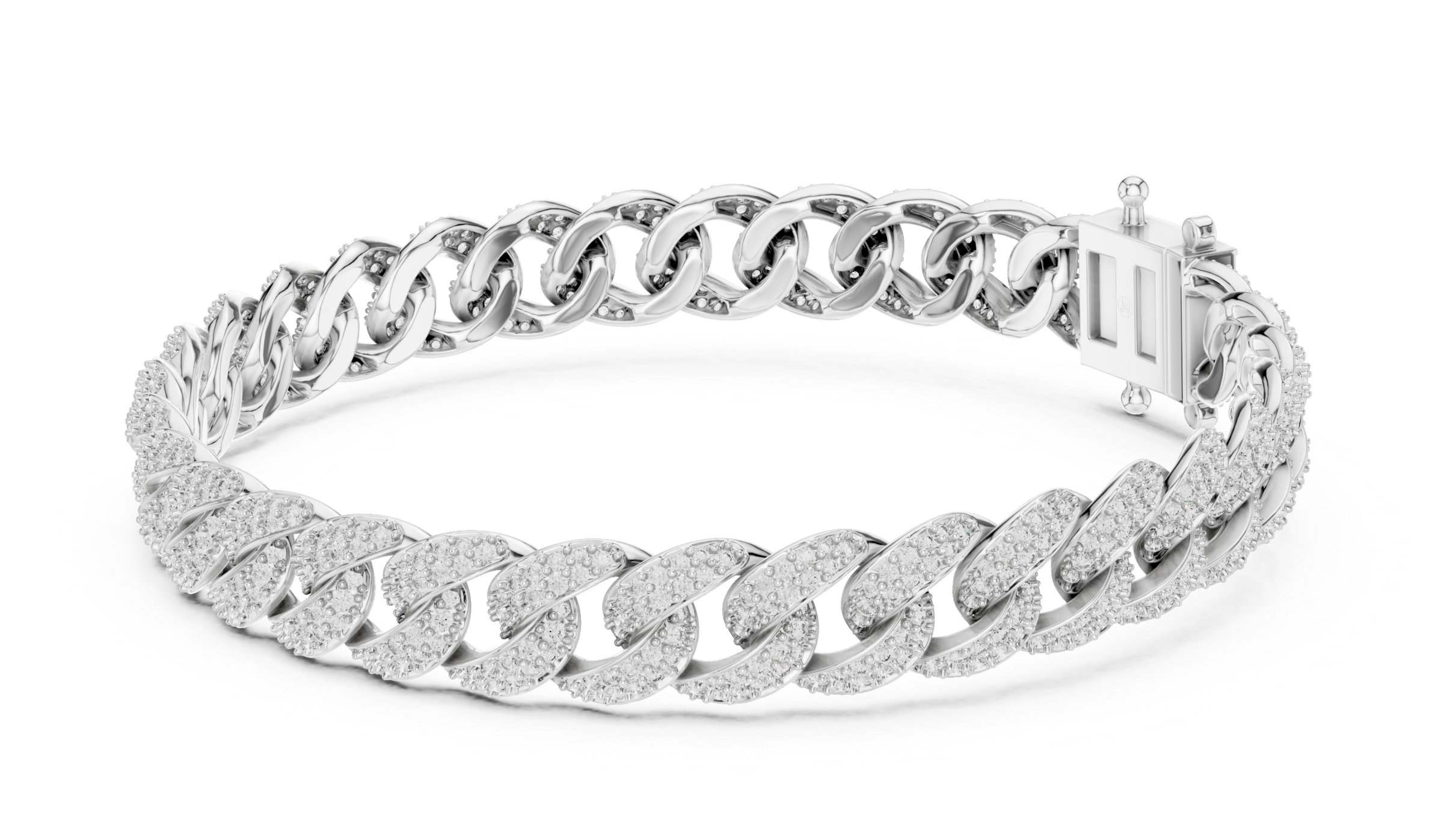 Gold and Diamond Cuban Link Bracelet